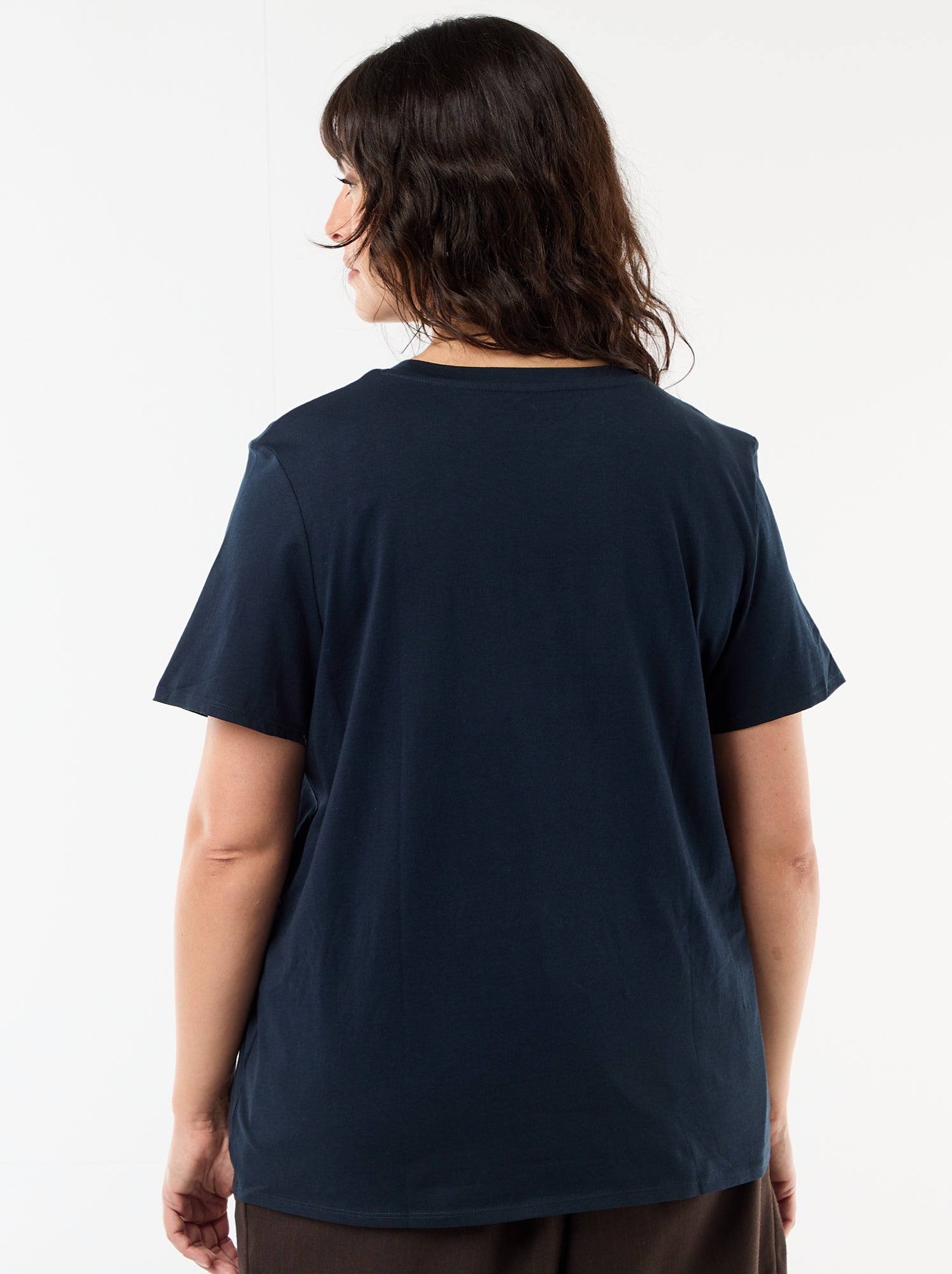 T-shirt en maille jersey manches courtes - Bleu