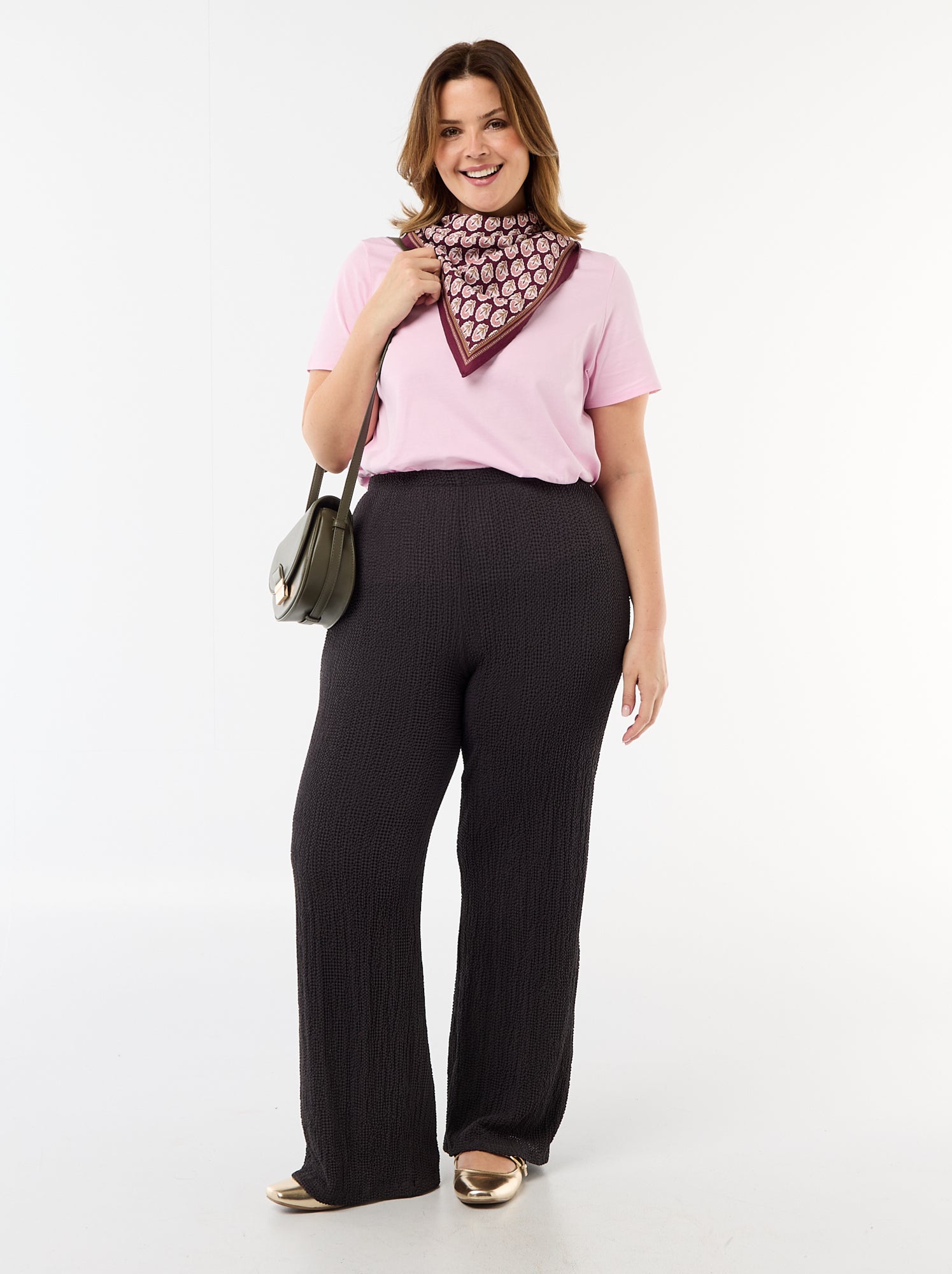 T-shirt en maille jersey manches courtes - Rose