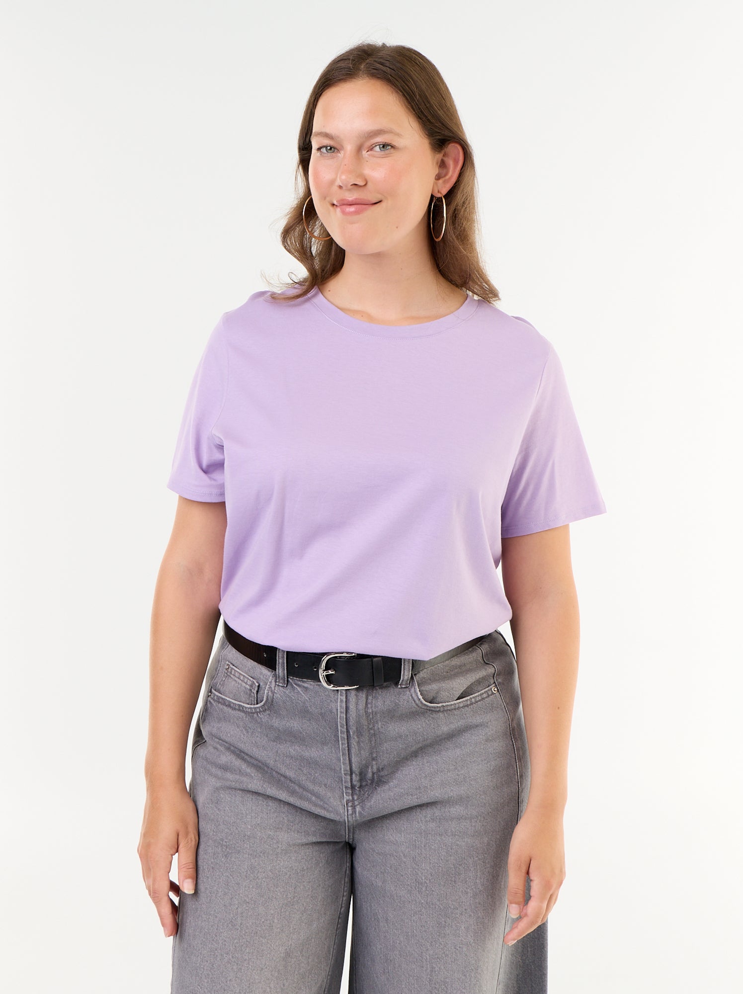 T-shirt en maille jersey manches courtes - Violet