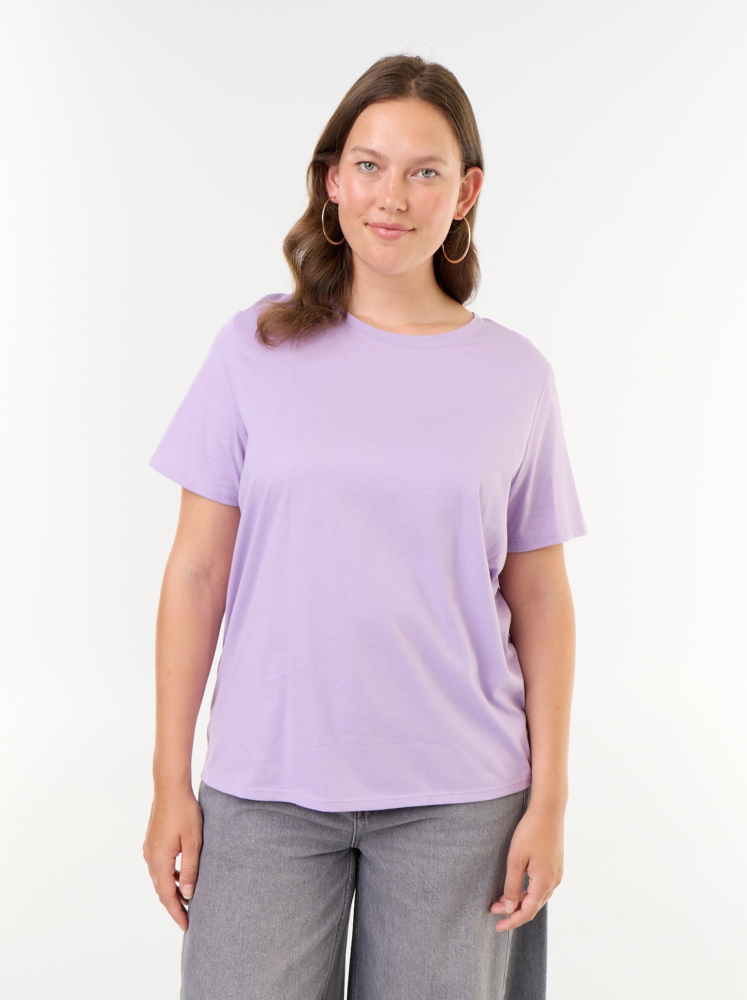 T-shirt en maille jersey manches courtes - Violet