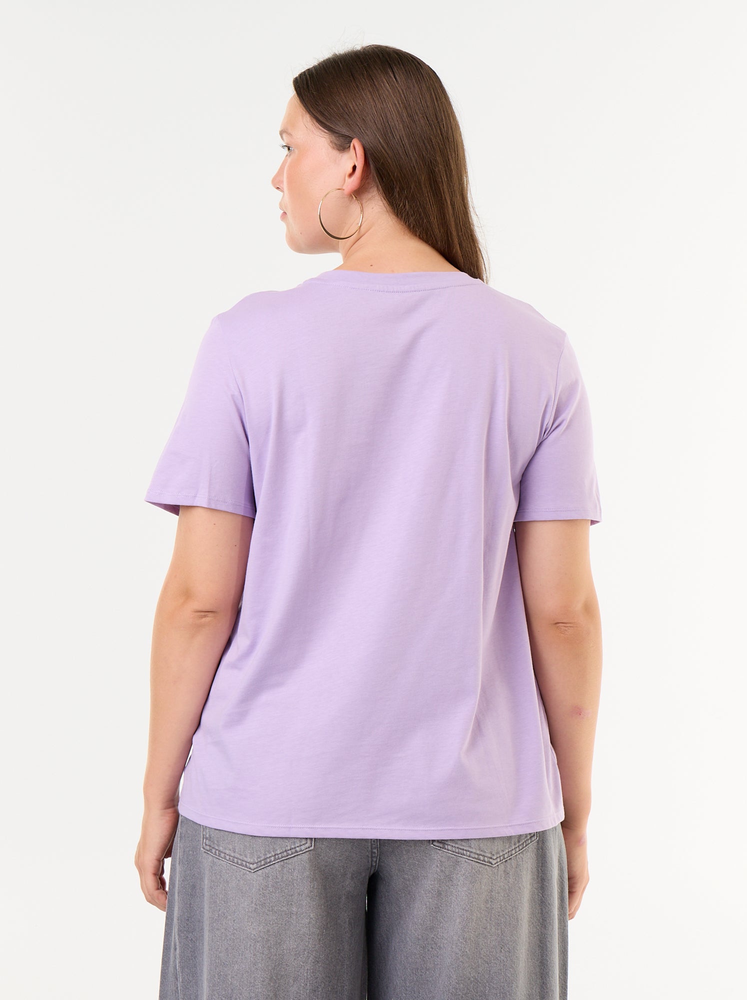 T-shirt en maille jersey manches courtes - Violet