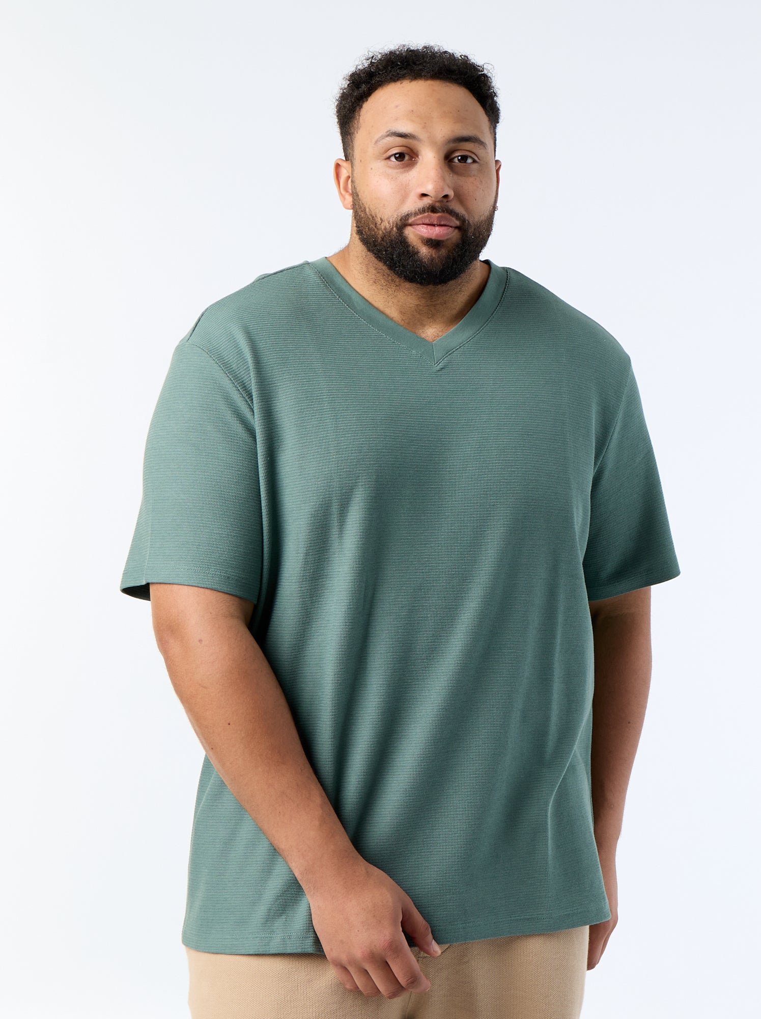 T-shirt en maille piquée manches courtes - Vert