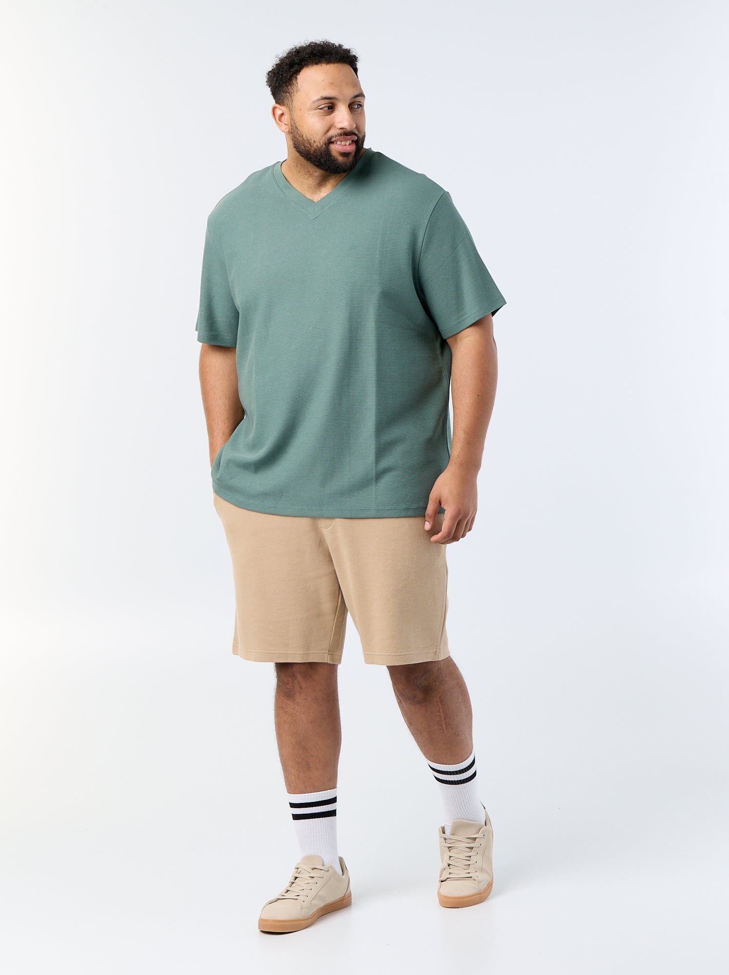 T-shirt en maille piquée manches courtes - Vert