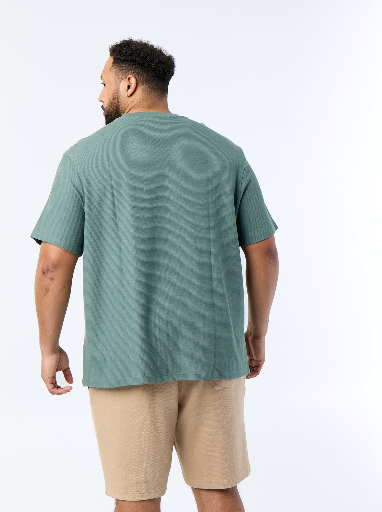 T-shirt en maille piquée manches courtes - Vert