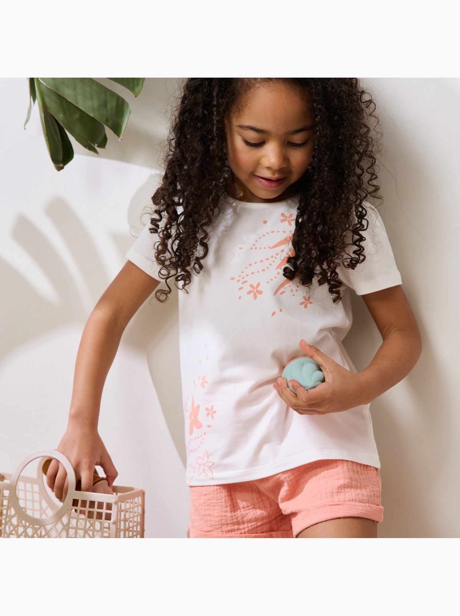 T-shirt enfant manches courtes anaelle - Ecru