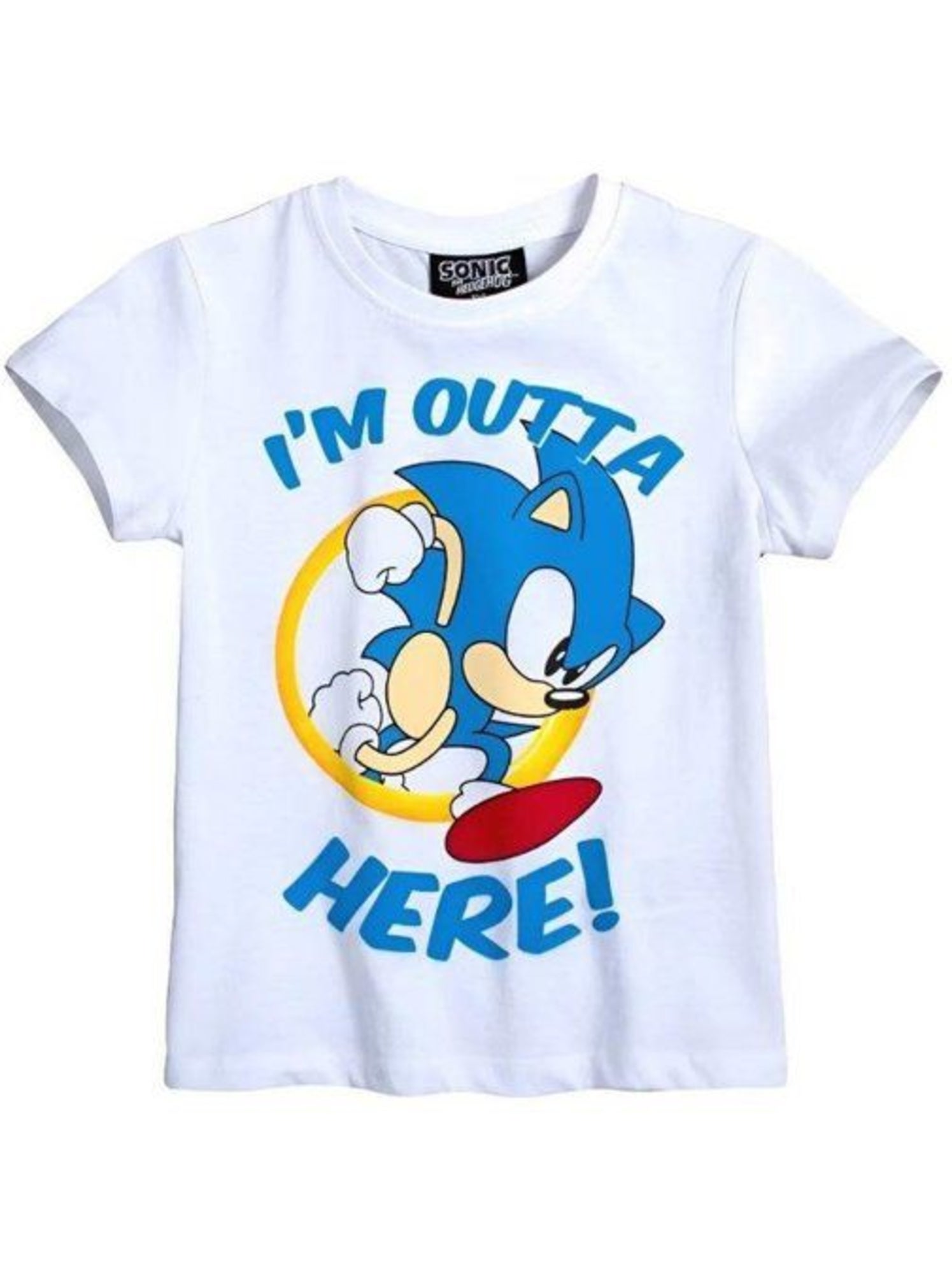 T-shirt enfant - manches courtes col arrondi - sonic the hedgehog - Blanc
