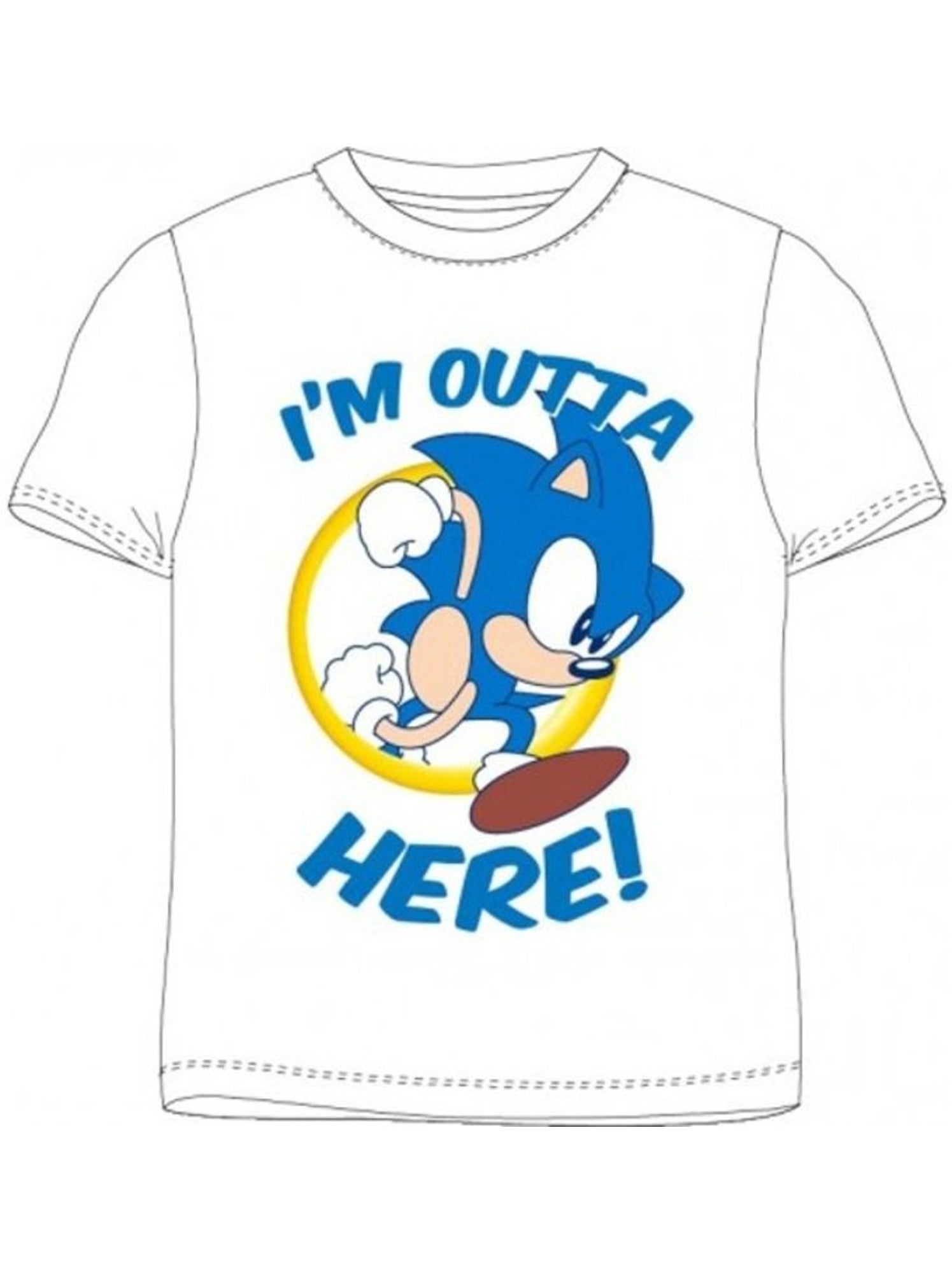T-shirt enfant - manches courtes col arrondi - sonic the hedgehog - Blanc