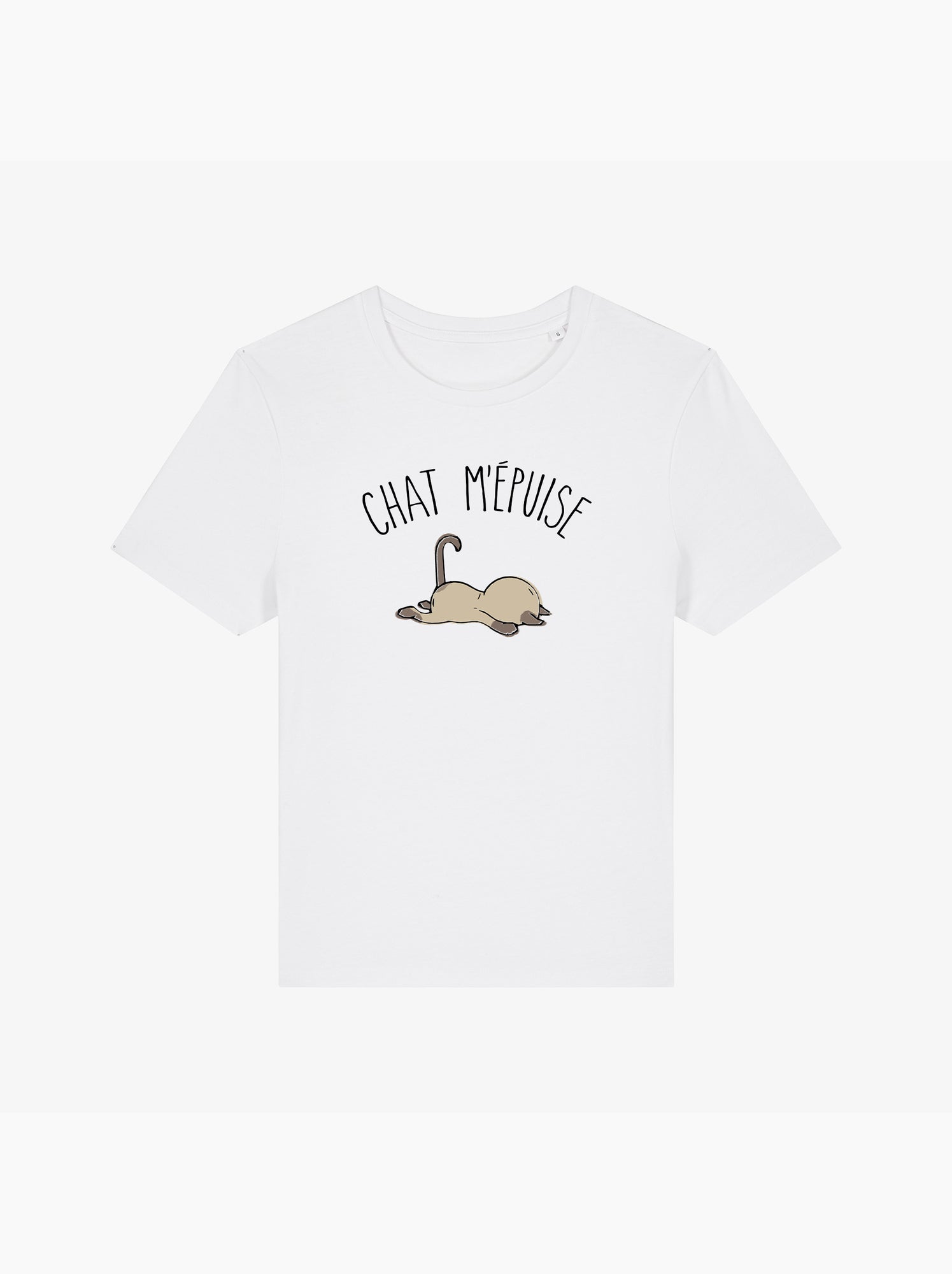 T-shirt Femme - CHAT M'EPUISE - Blanc
