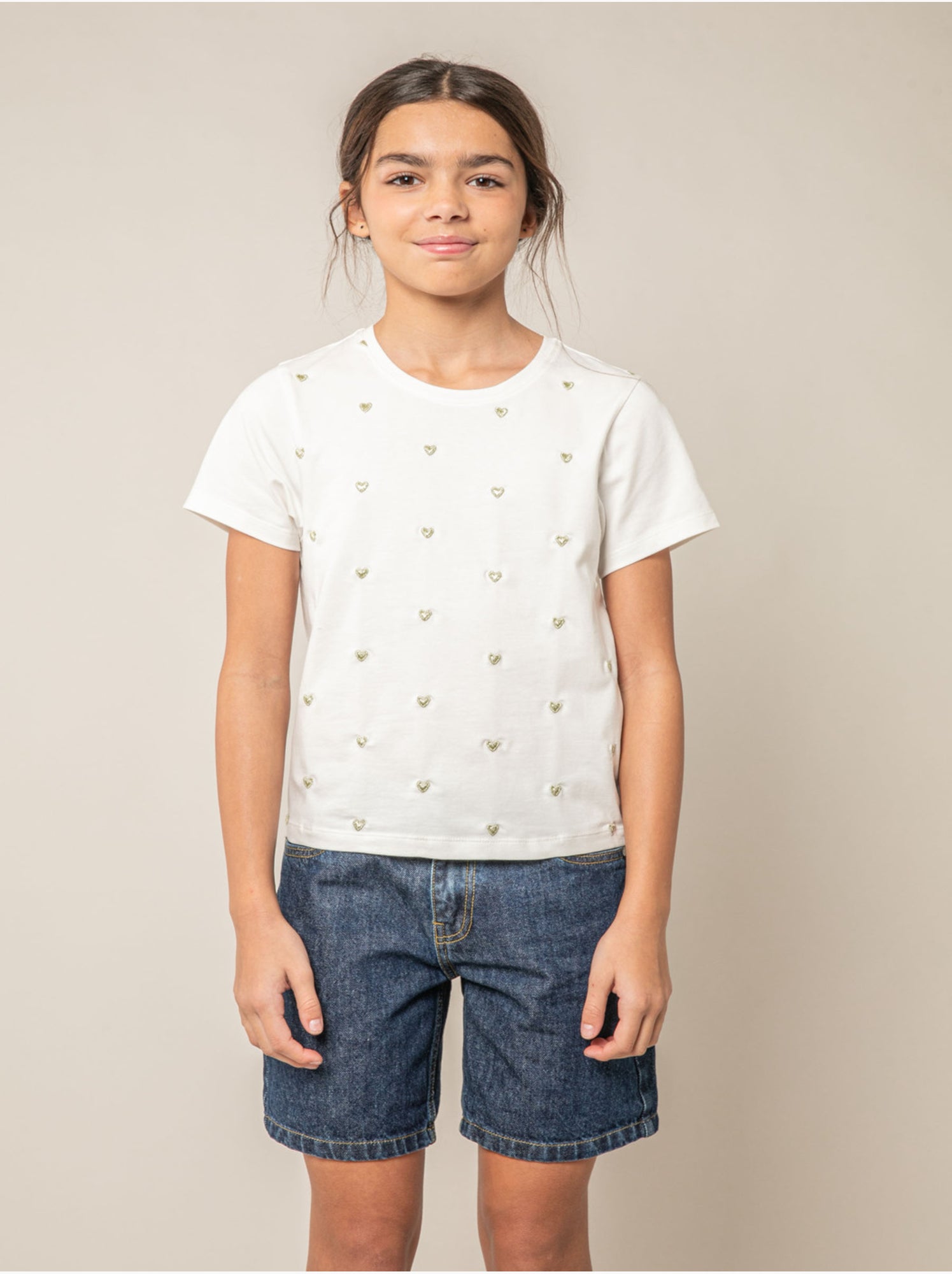 T-shirt fille en coton 'deeluxe' - Blanc
