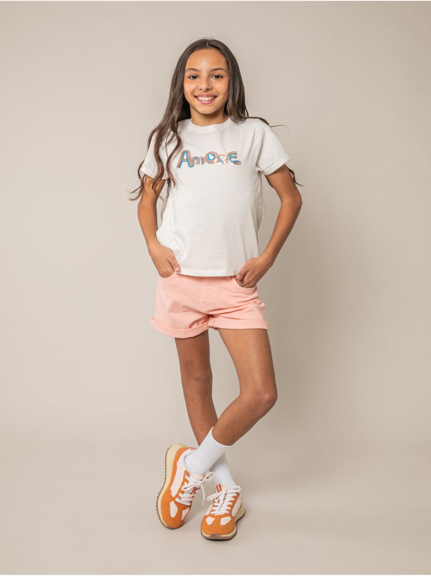 T-shirt fille en coton 'deeluxe' - Blanc