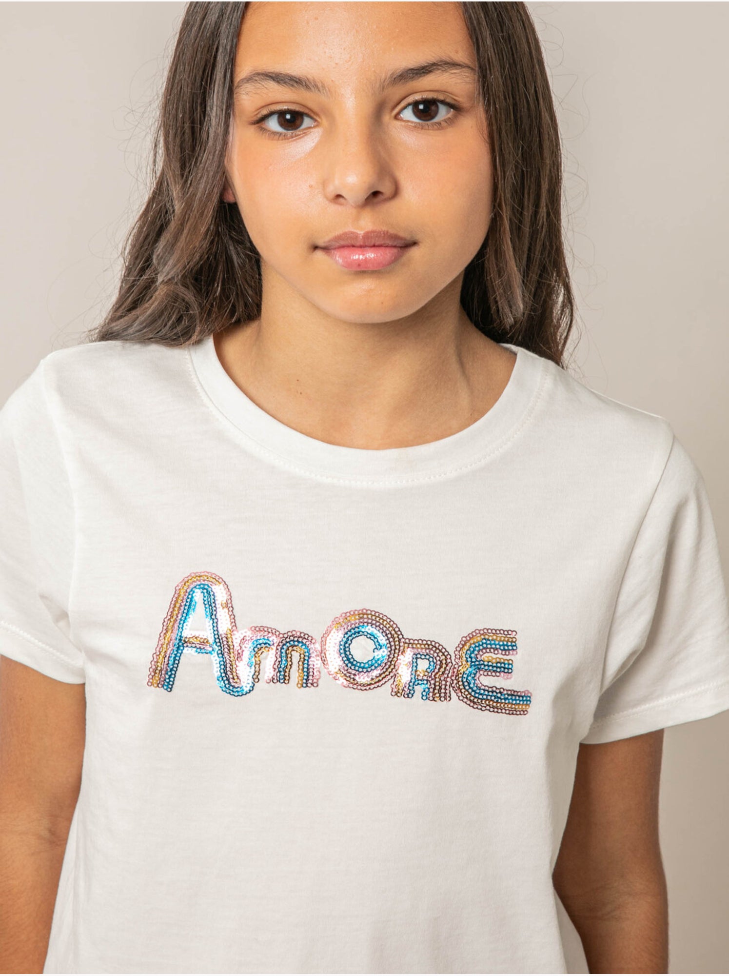 T-shirt fille en coton 'deeluxe' - Blanc