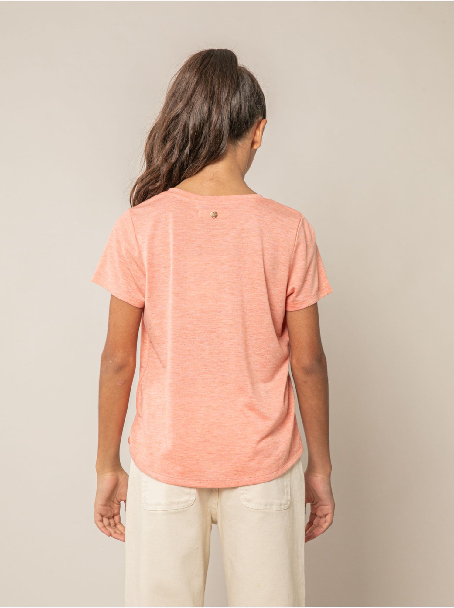 T-shirt fille fluide 'deeluxe' - Corail