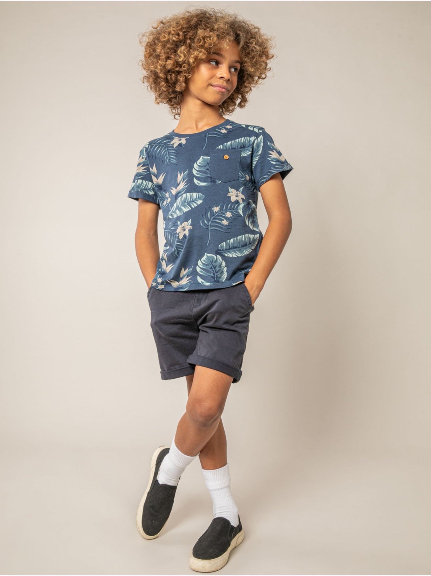 T-shirt garçon coton 'deeluxe' - Bleu foncé