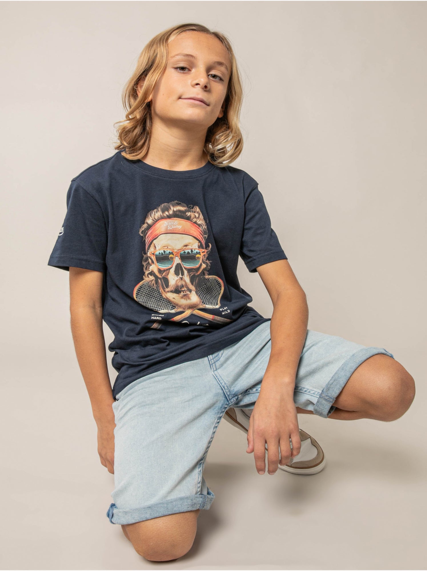 T-shirt garçon coton 'deeluxe' - Bleu marine
