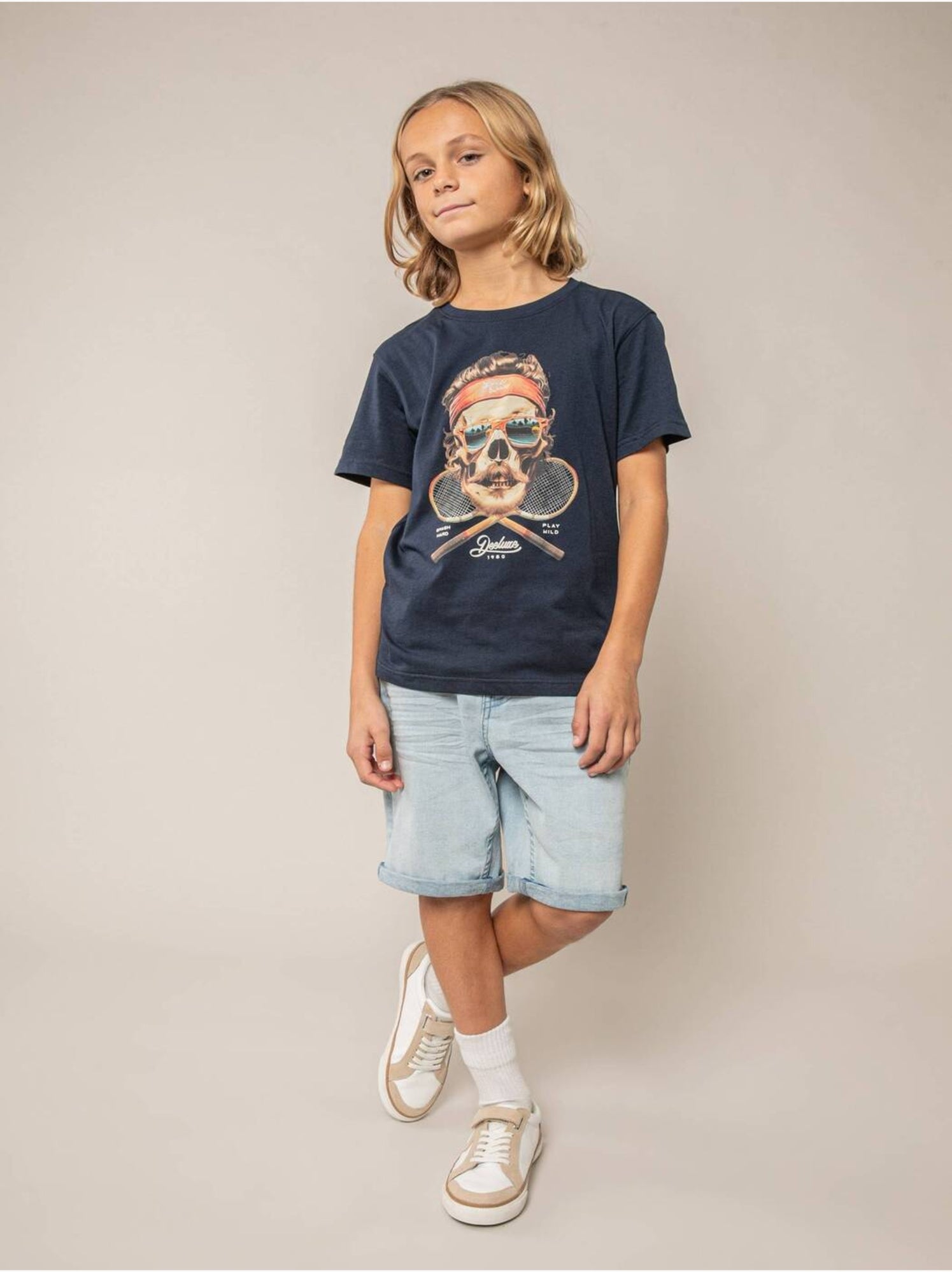 T-shirt garçon coton 'deeluxe' - Bleu marine