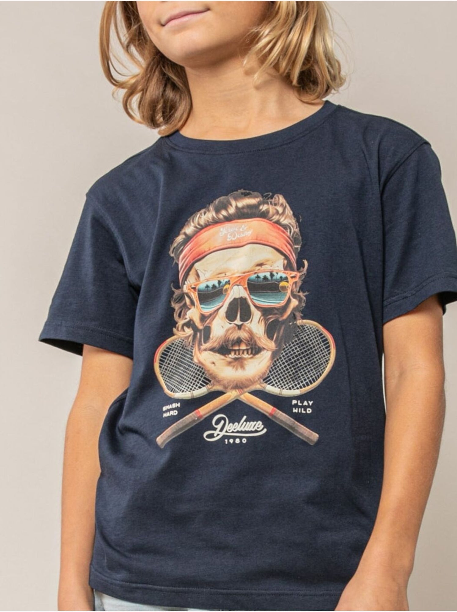 T-shirt garçon coton 'deeluxe' - Bleu marine
