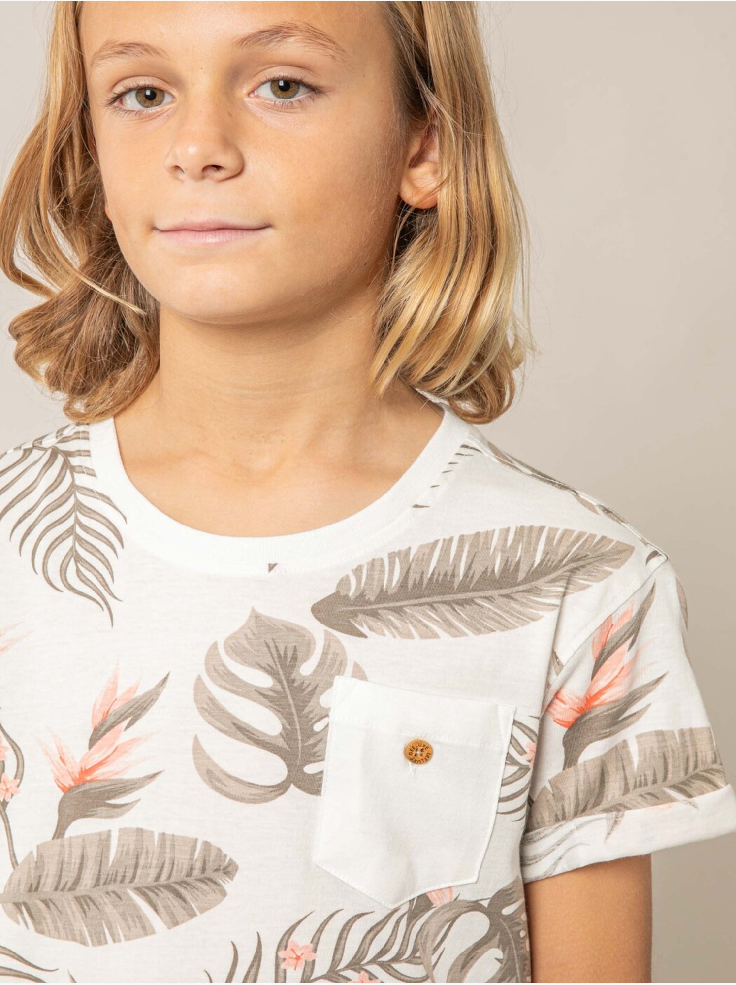 T-shirt garçon coton 'deeluxe' - Ecru