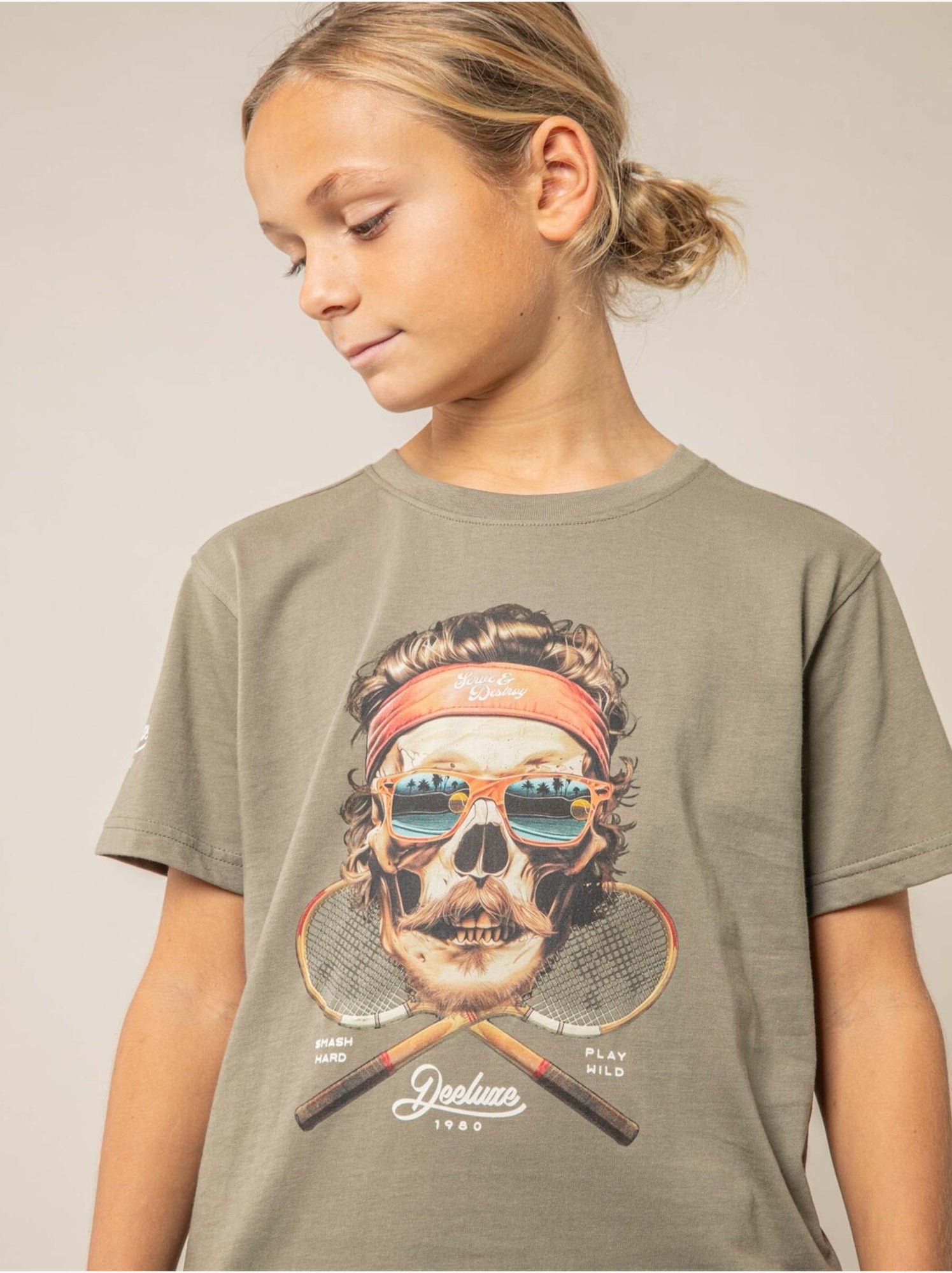 T-shirt garçon coton 'deeluxe' - Vert kaki clair
