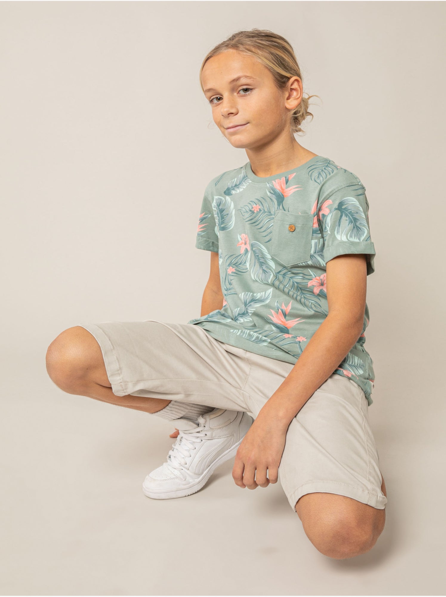 T-shirt garçon coton 'deeluxe' - Vert tilleul