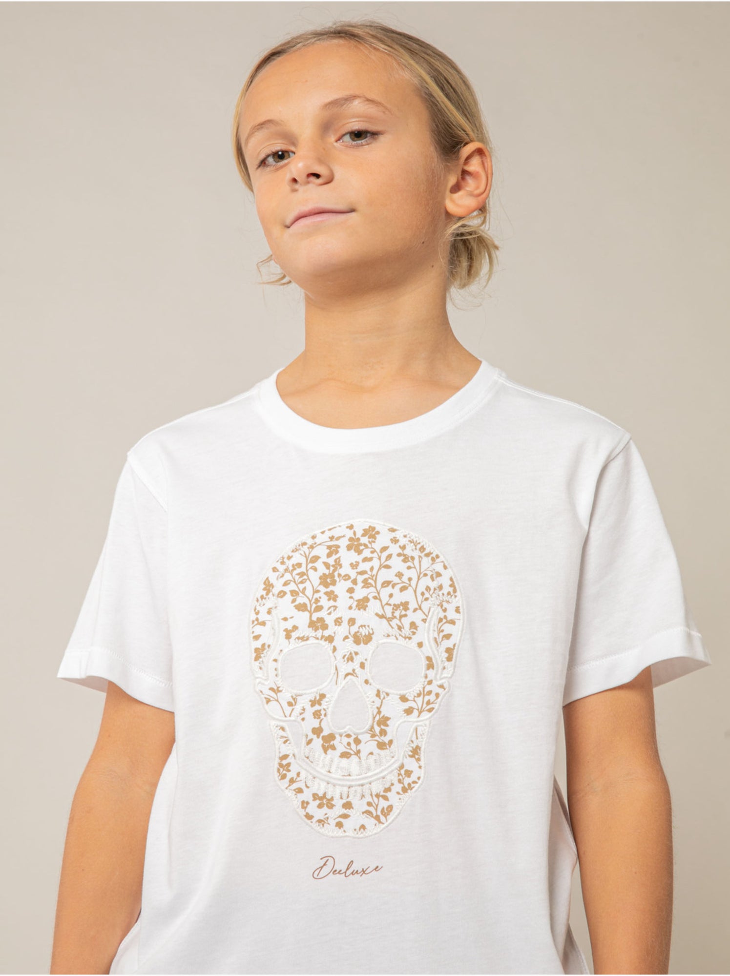 T-shirt garçon en coton 'deeluxe' - Blanc