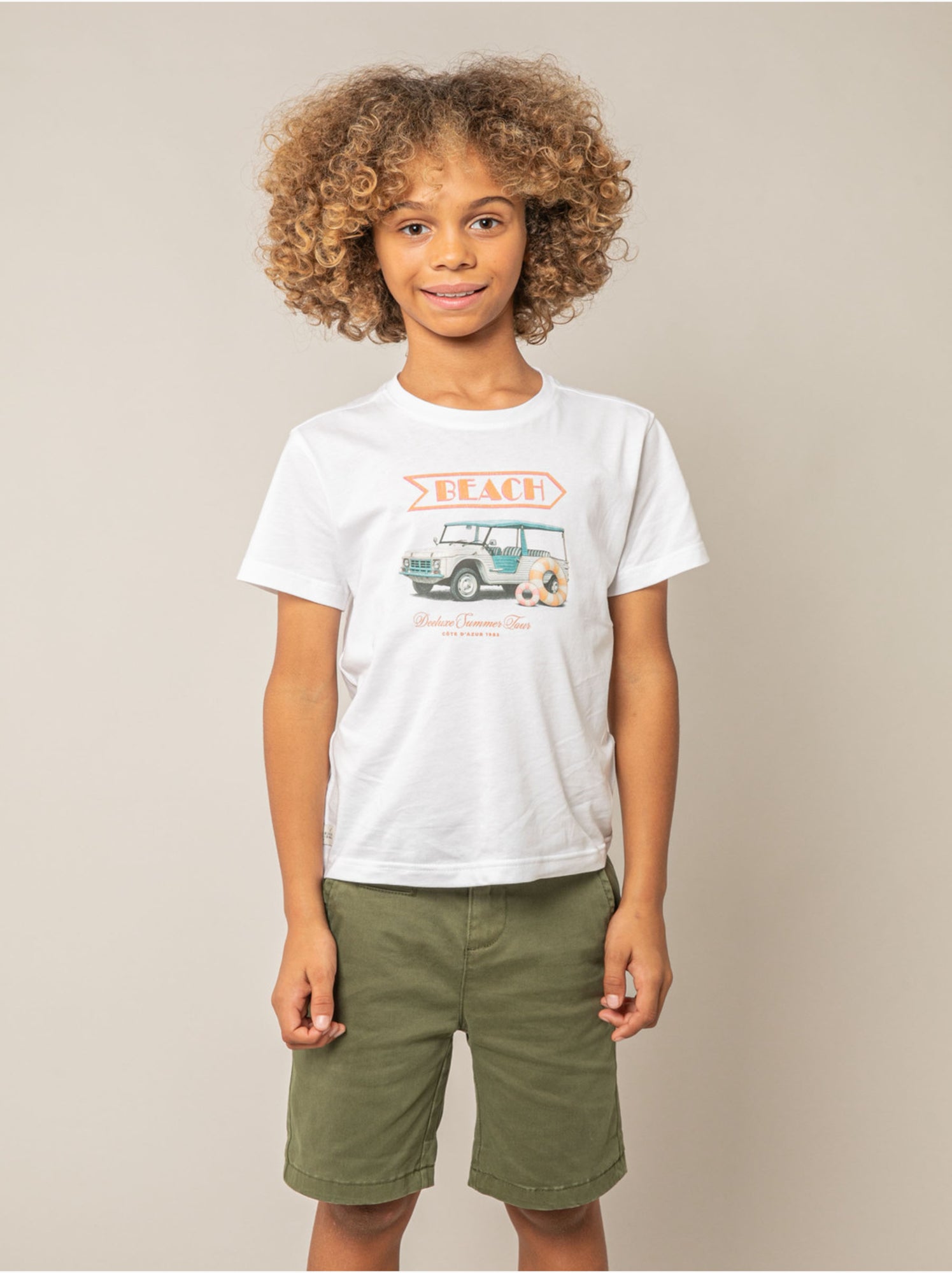 T-shirt garçon en coton 'deeluxe' - Blanc