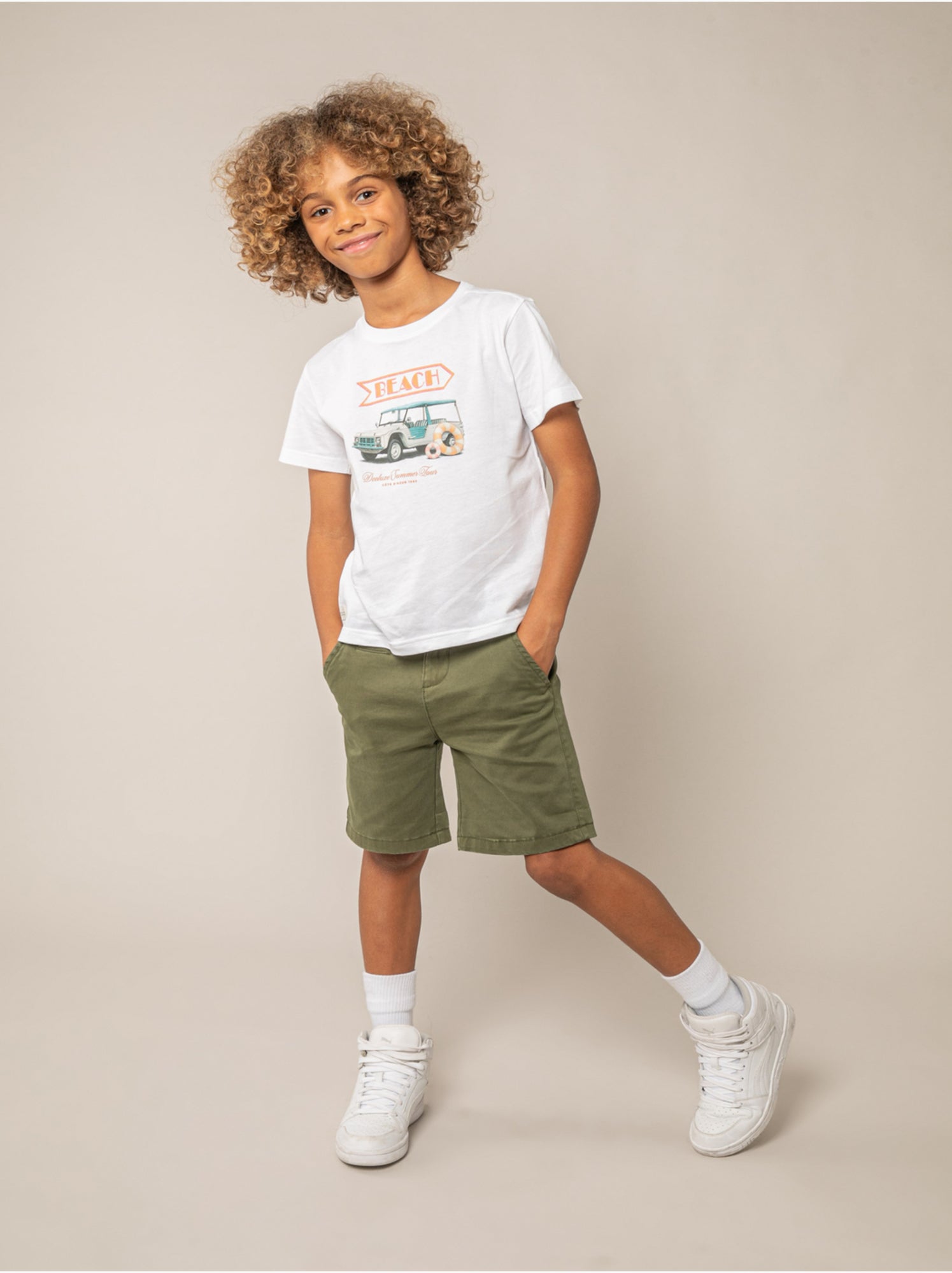 T-shirt garçon en coton 'deeluxe' - Blanc