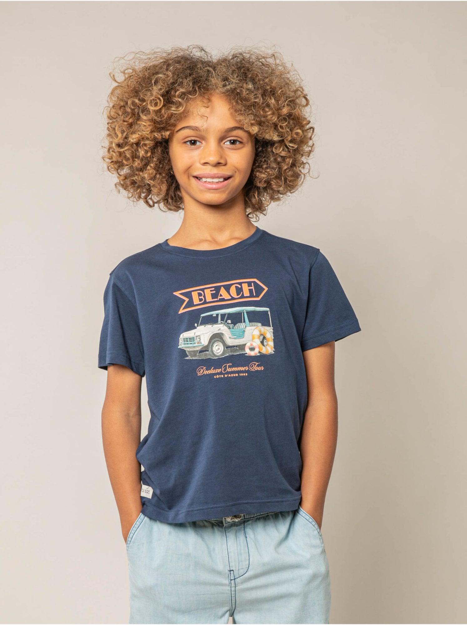 T-shirt garçon en coton 'deeluxe' - Bleu foncé