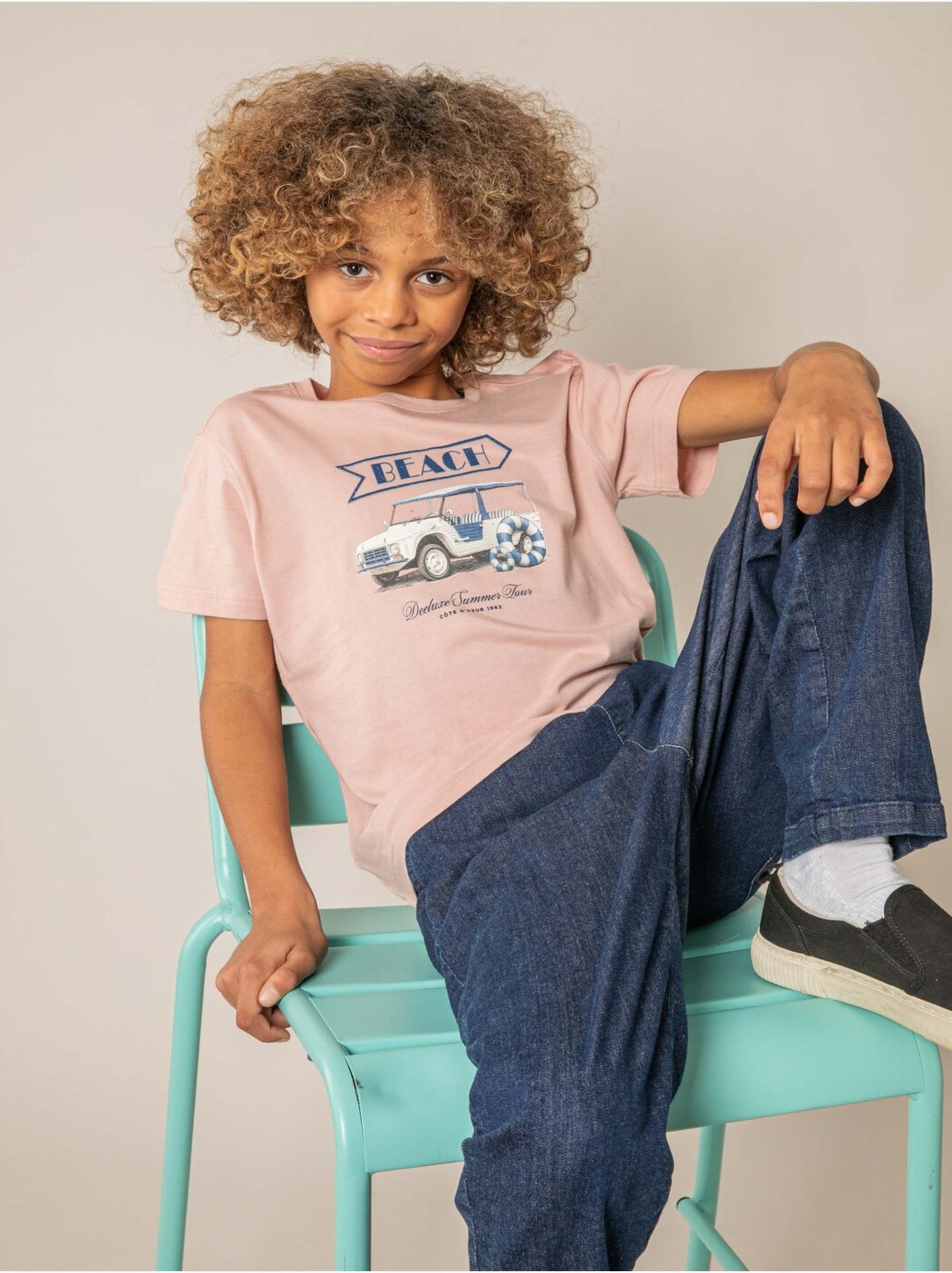 T-shirt garçon en coton 'deeluxe' - Rose clair