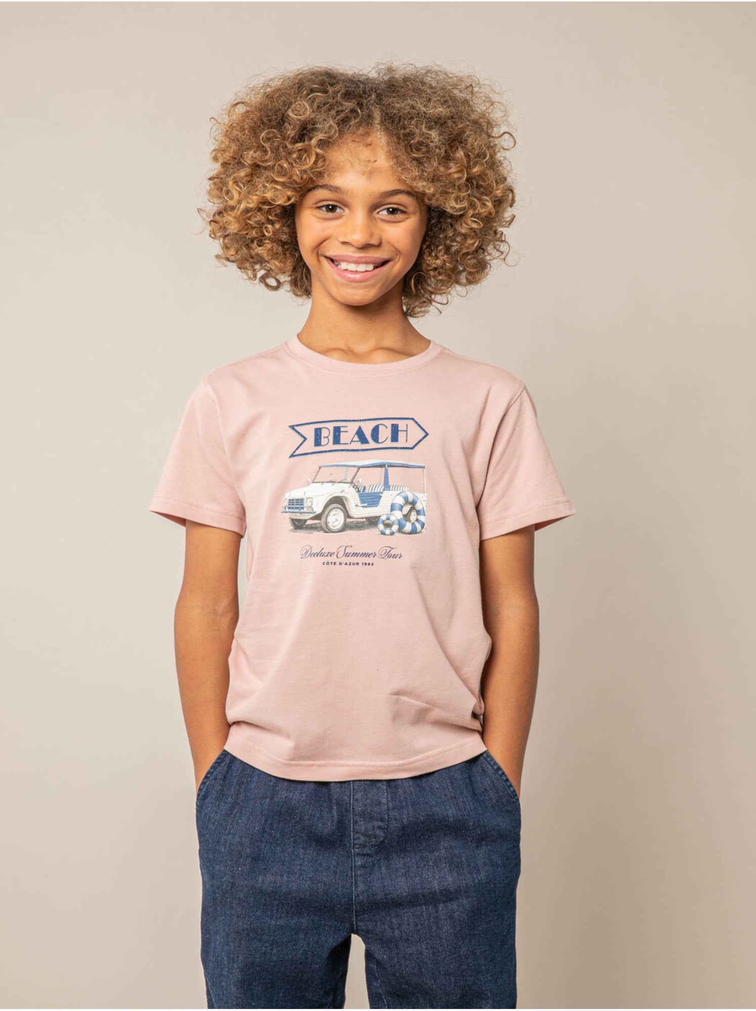 T-shirt garçon en coton 'deeluxe' - Rose clair