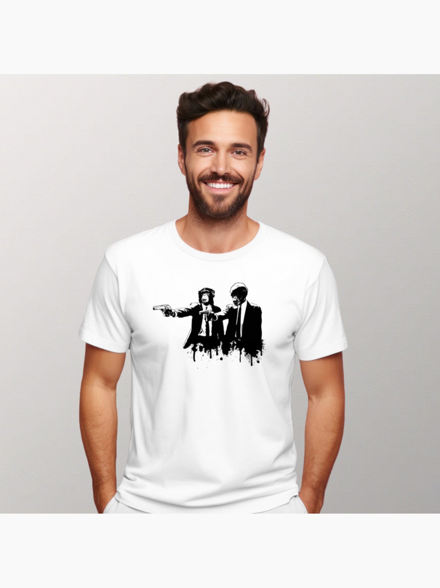 T-shirt Homme - DIVINE MONKEY INTERVENTION - Blanc