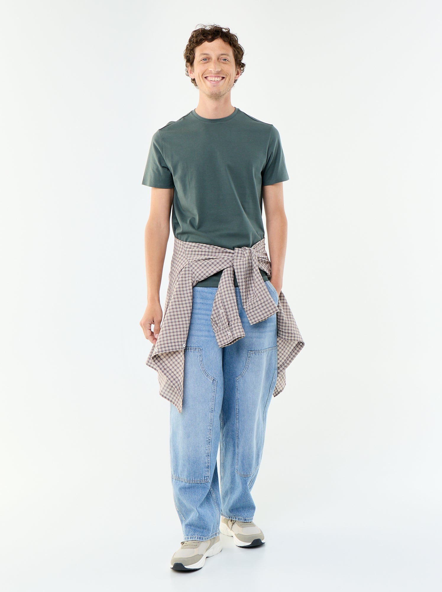 T-shirt à col rond en coton - Tough Cotton™ - Vert (BCN79_82)
