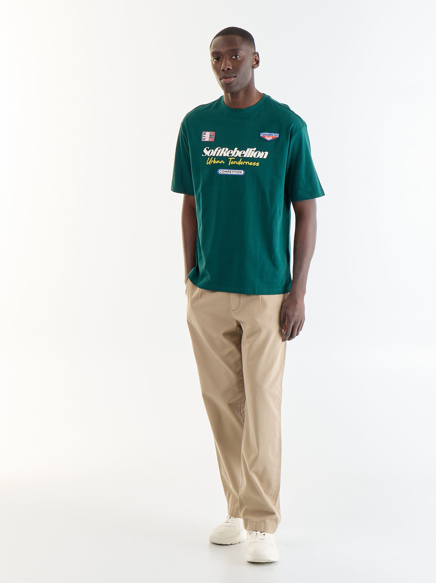 T-shirt homme en coton à col rond - Vert