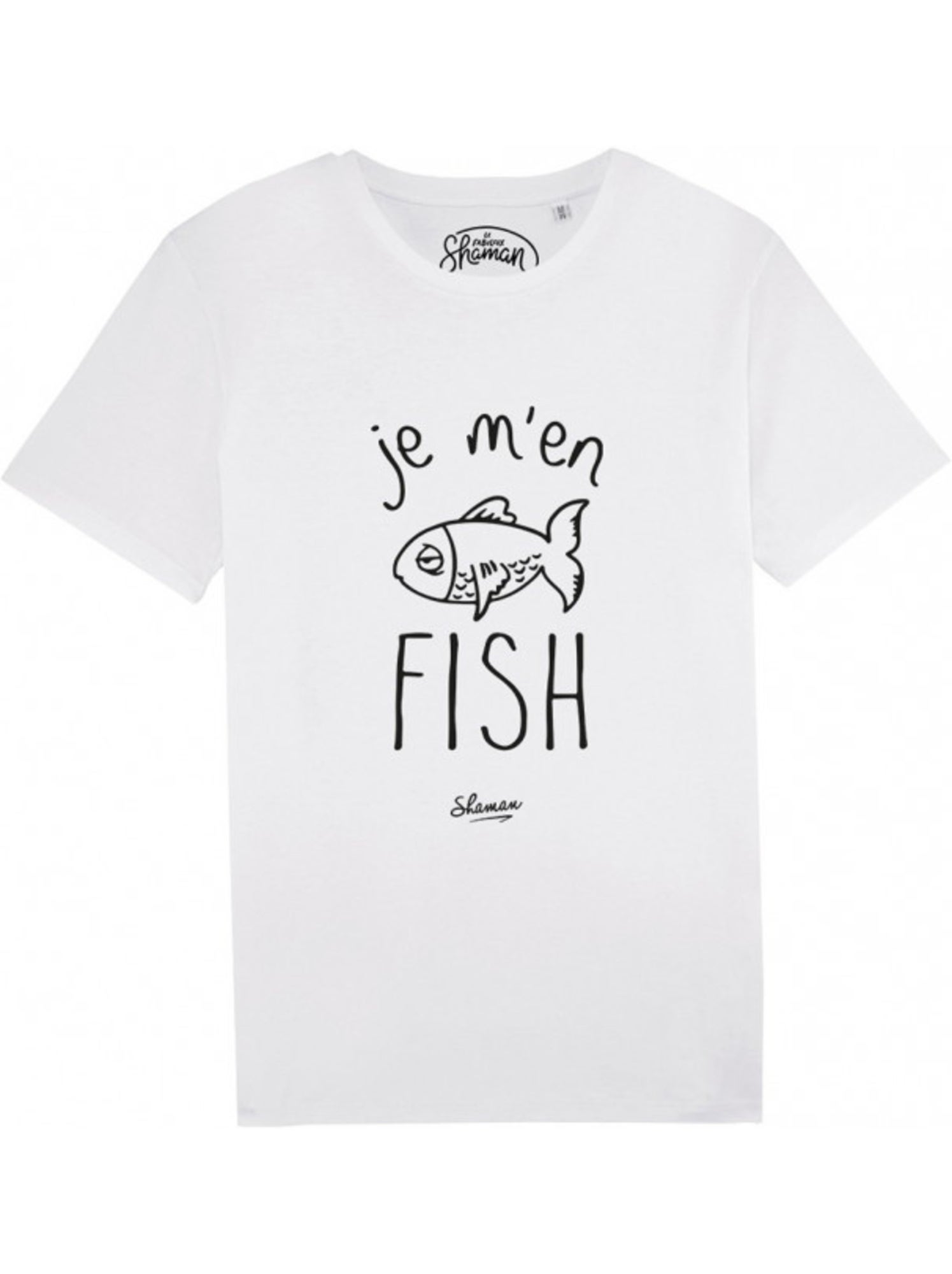 T-shirt Homme - JE M'EN FISH - Blanc