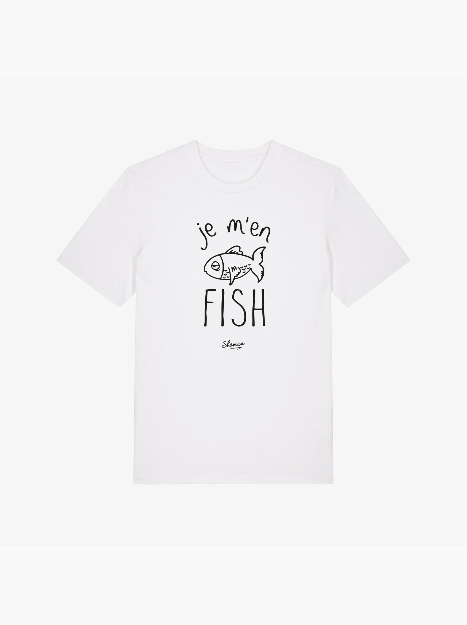 T-shirt Homme - JE M'EN FISH - Blanc