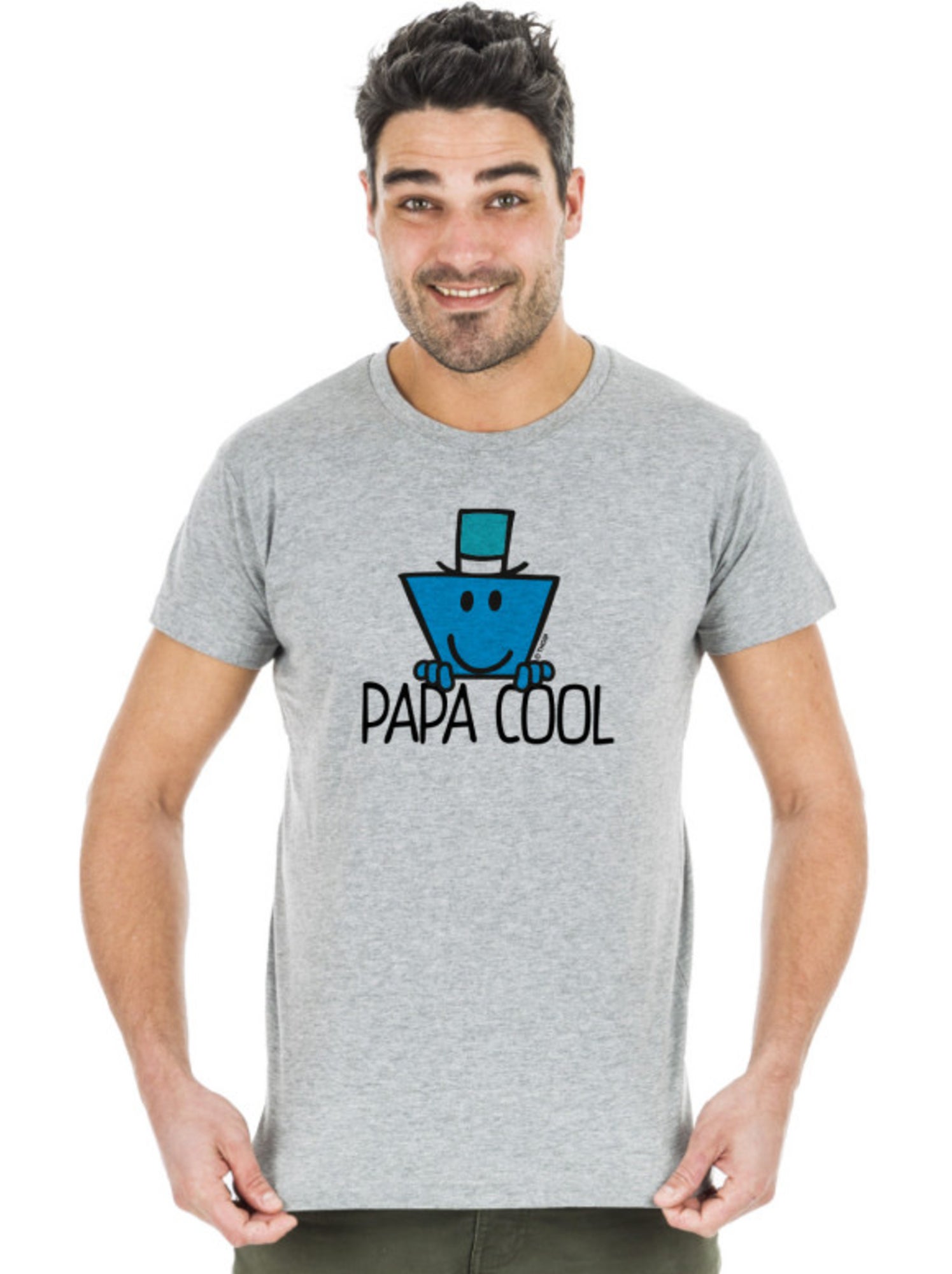 T-shirt Homme - PAPA COOL - Gris chiné