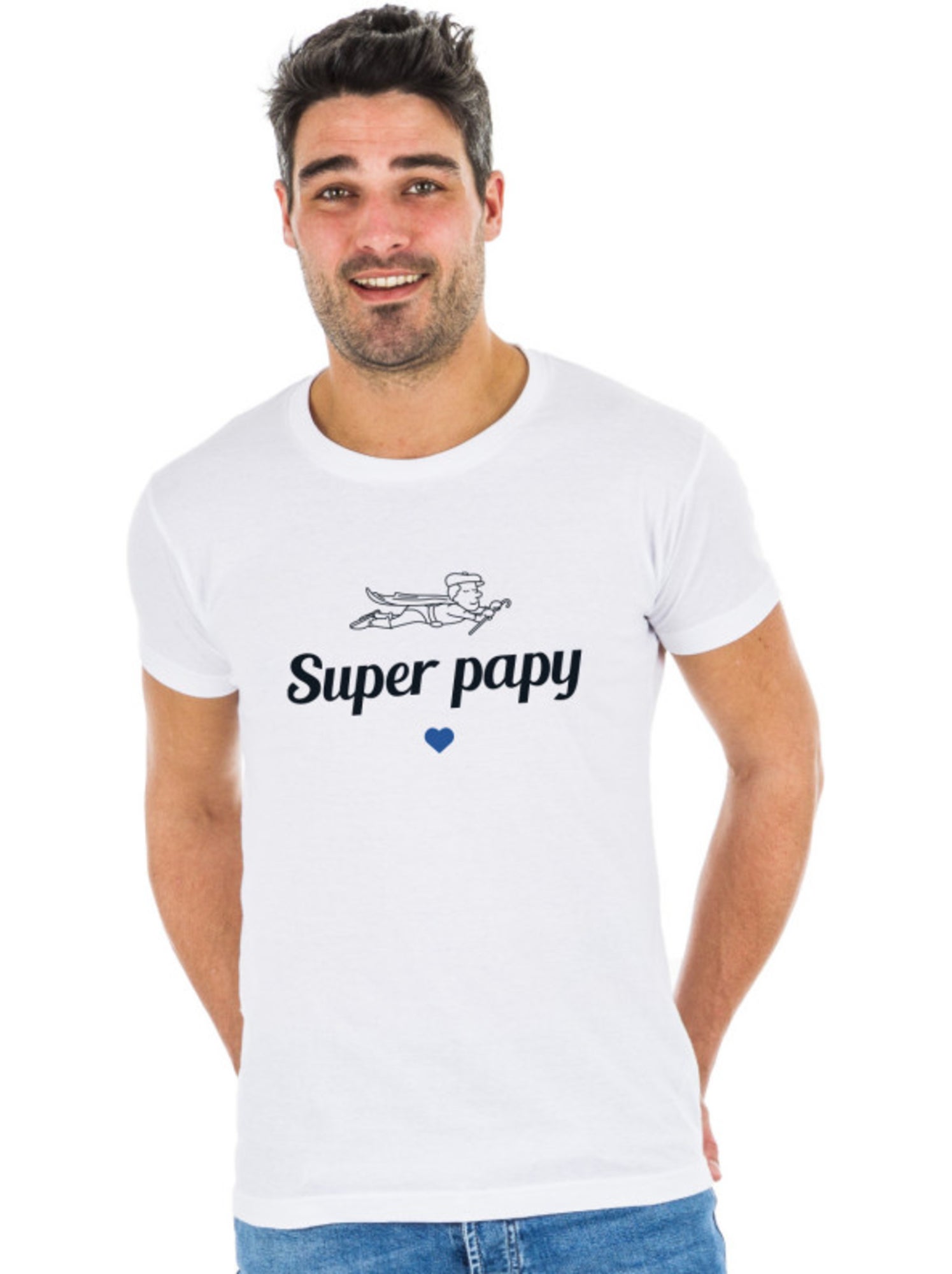 T-shirt Homme - SUPER PAPY 2 WAF - Blanc