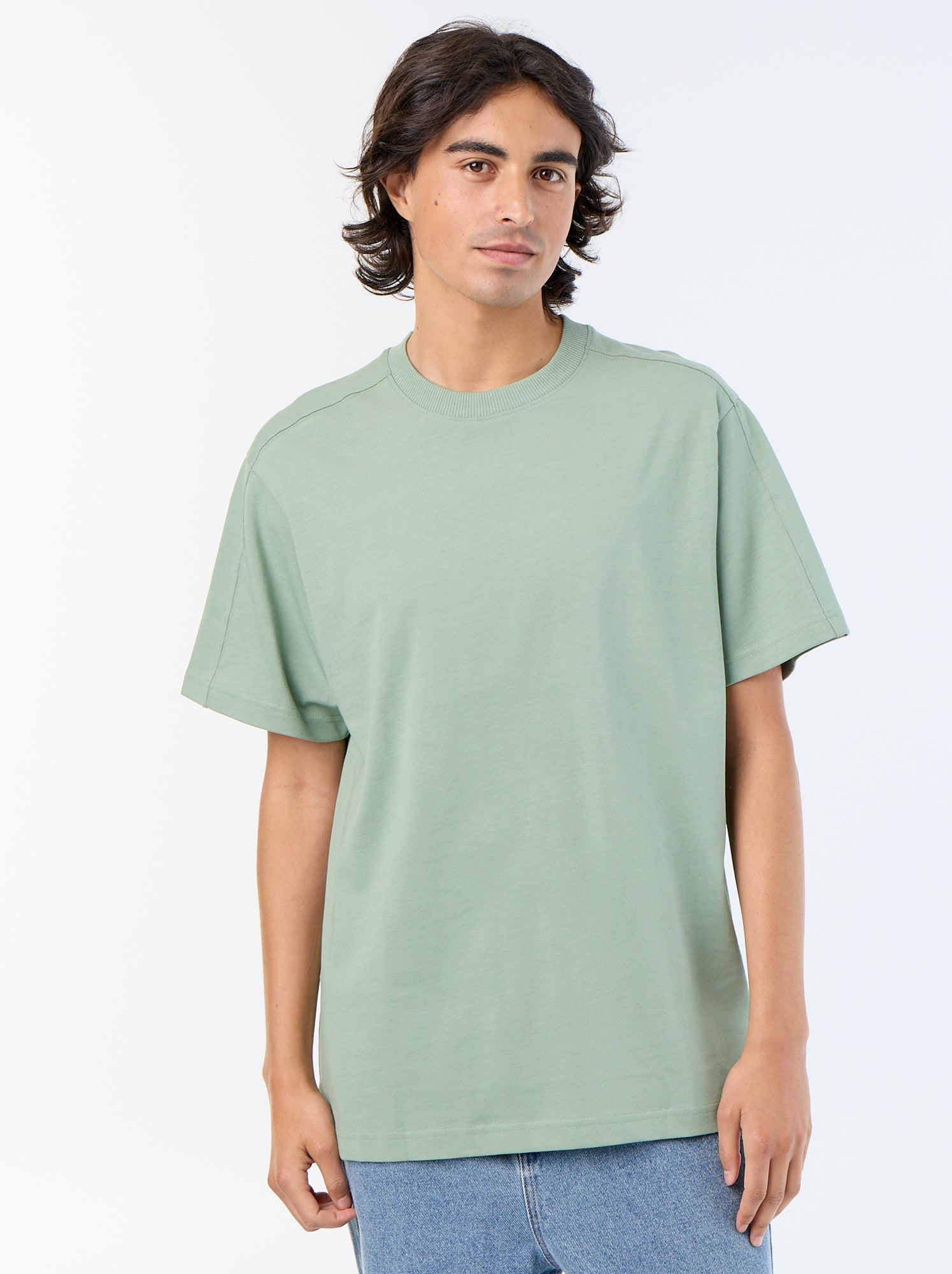 T-shirt uni à col rond pour homme - Vert