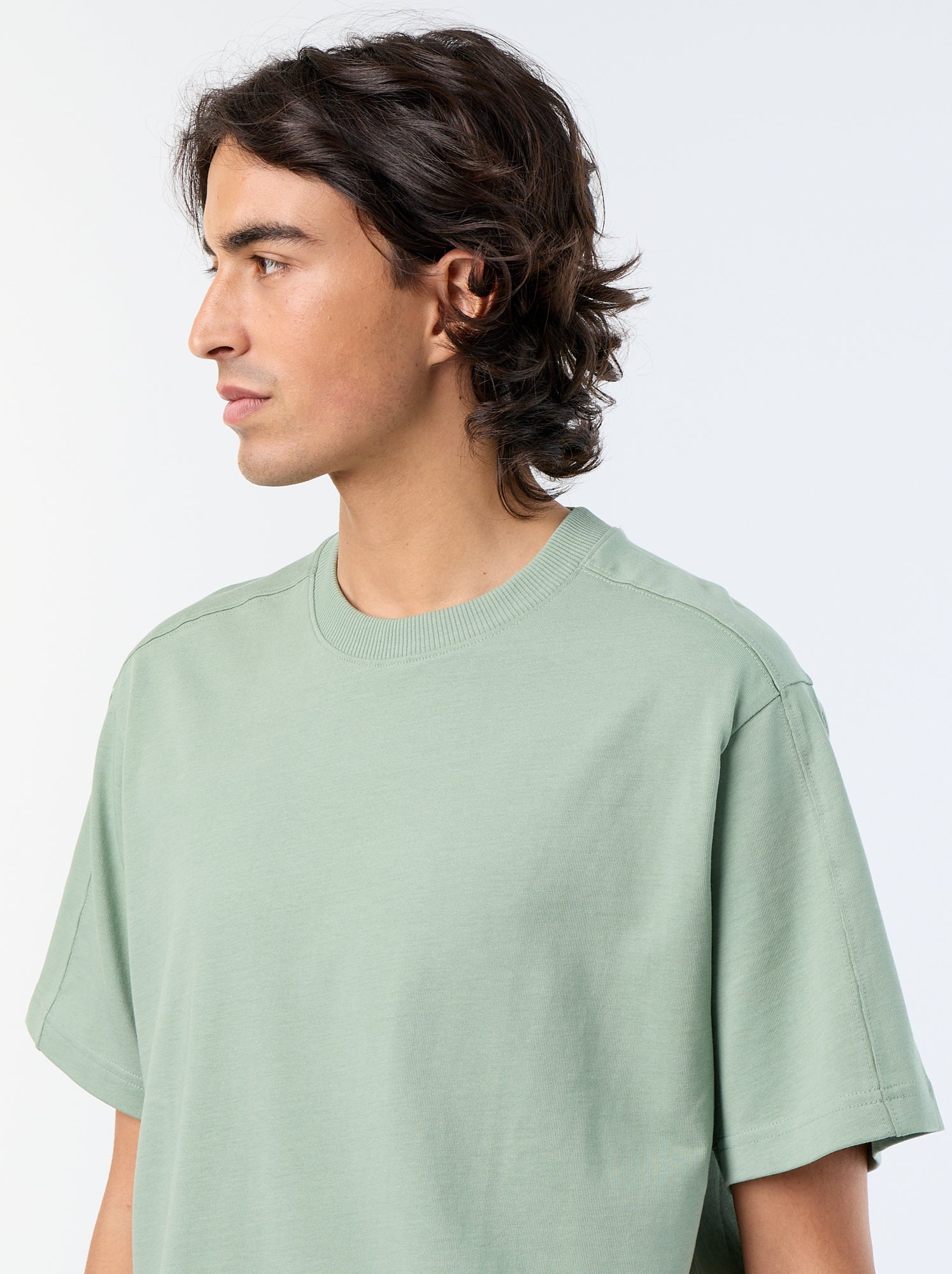 T-shirt uni à col rond pour homme - Vert