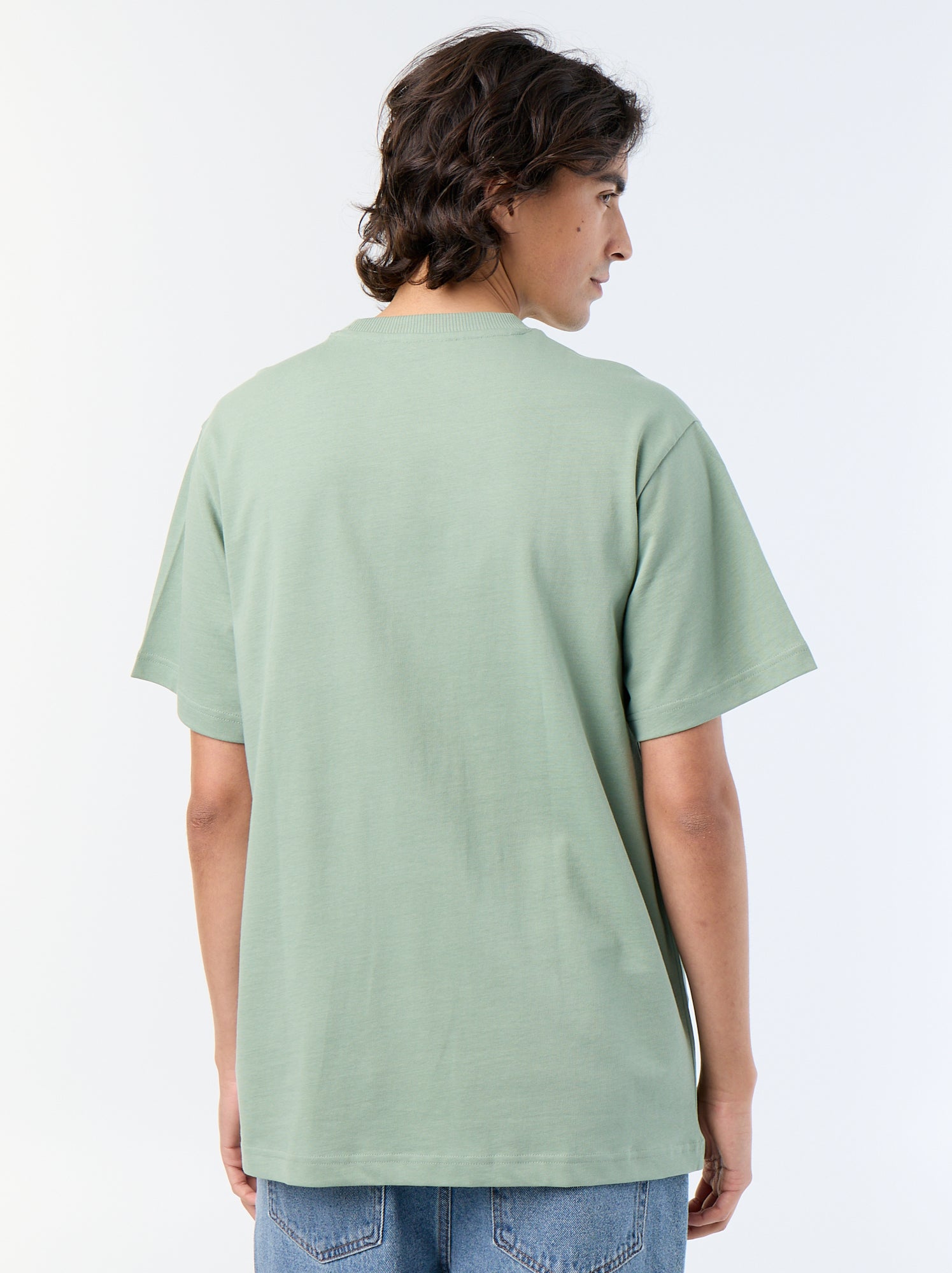 T-shirt uni à col rond pour homme - Vert