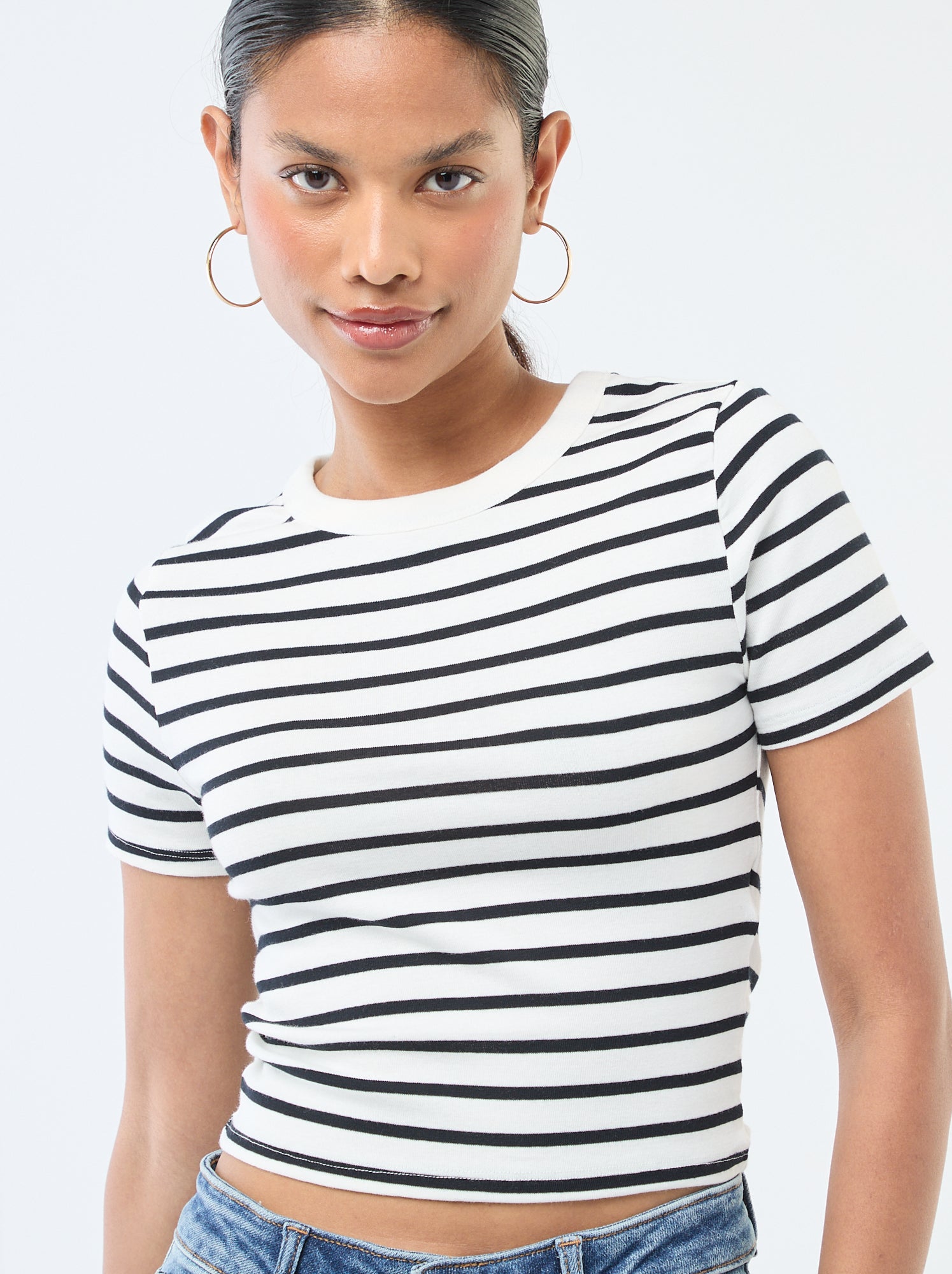 T-shirt imprimé à manches courtes à motif - Blanc (ESQ39_1)