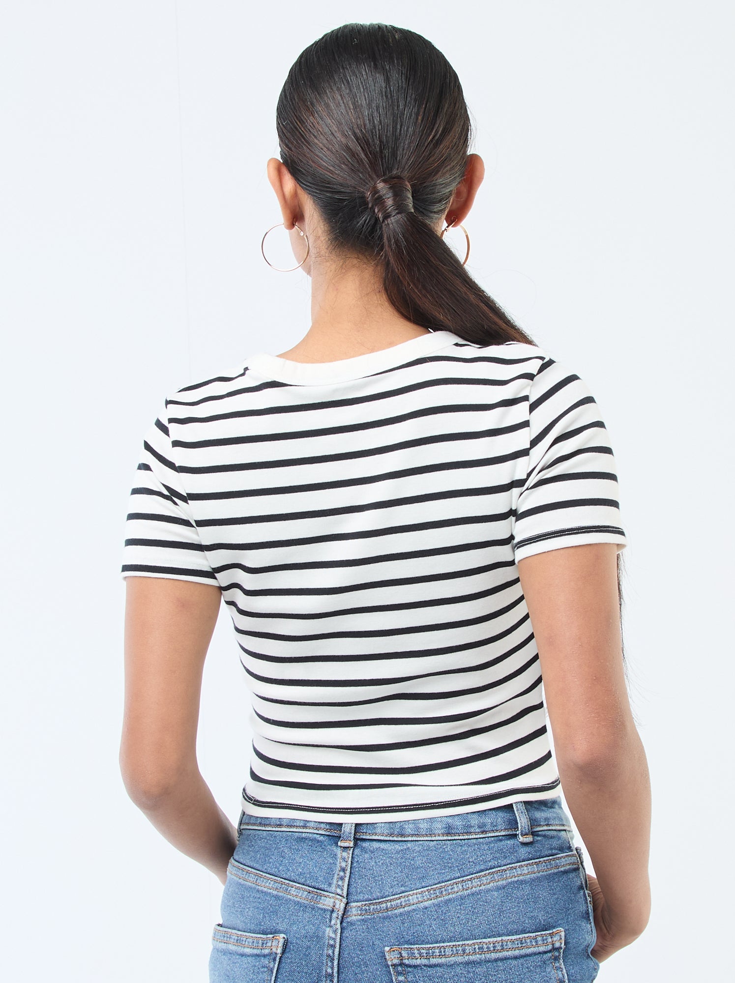 T-shirt imprimé à manches courtes à motif - Blanc (ESQ39_1)