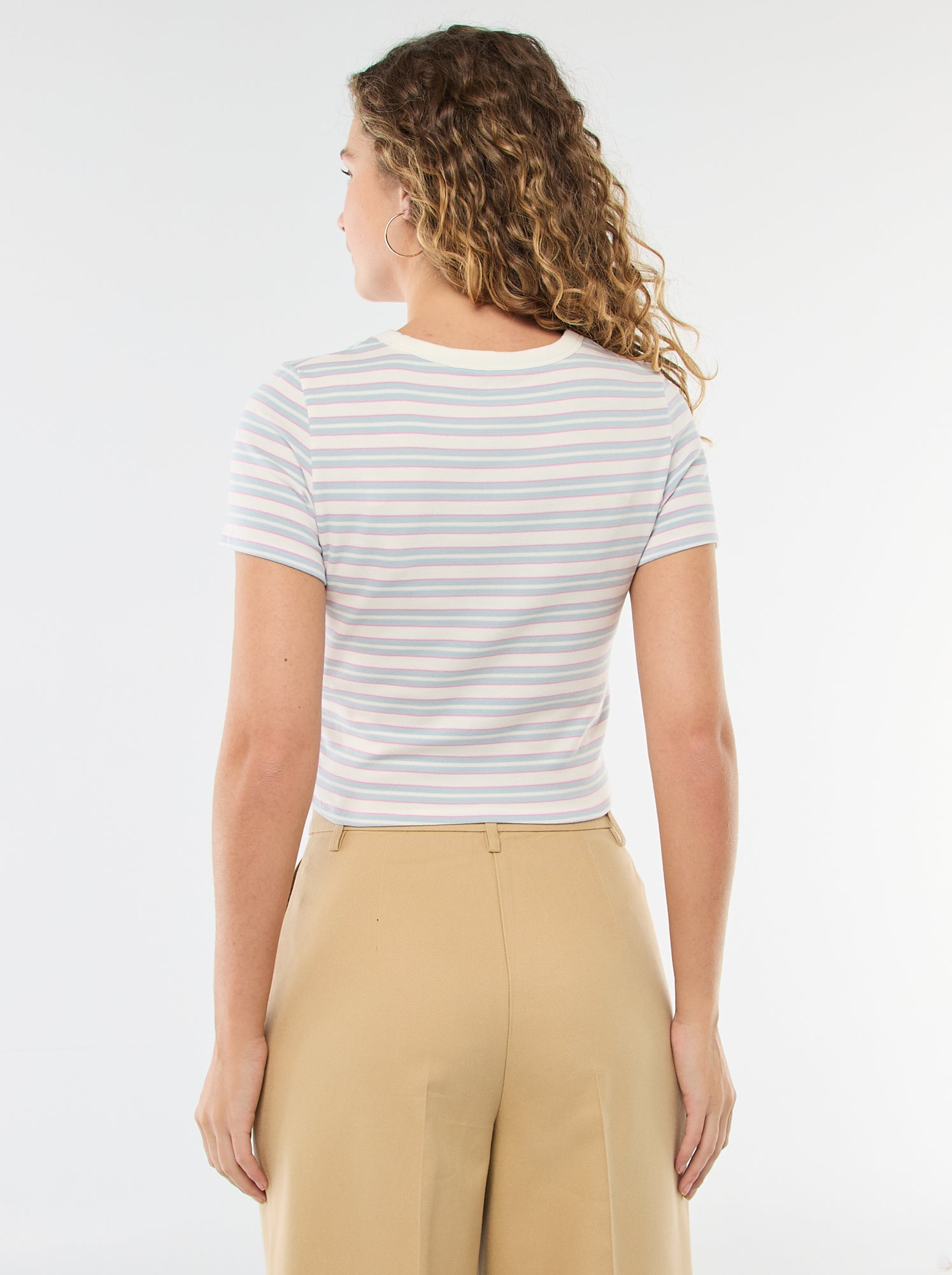 T-shirt imprimé à manches courtes à motif - Bleu
