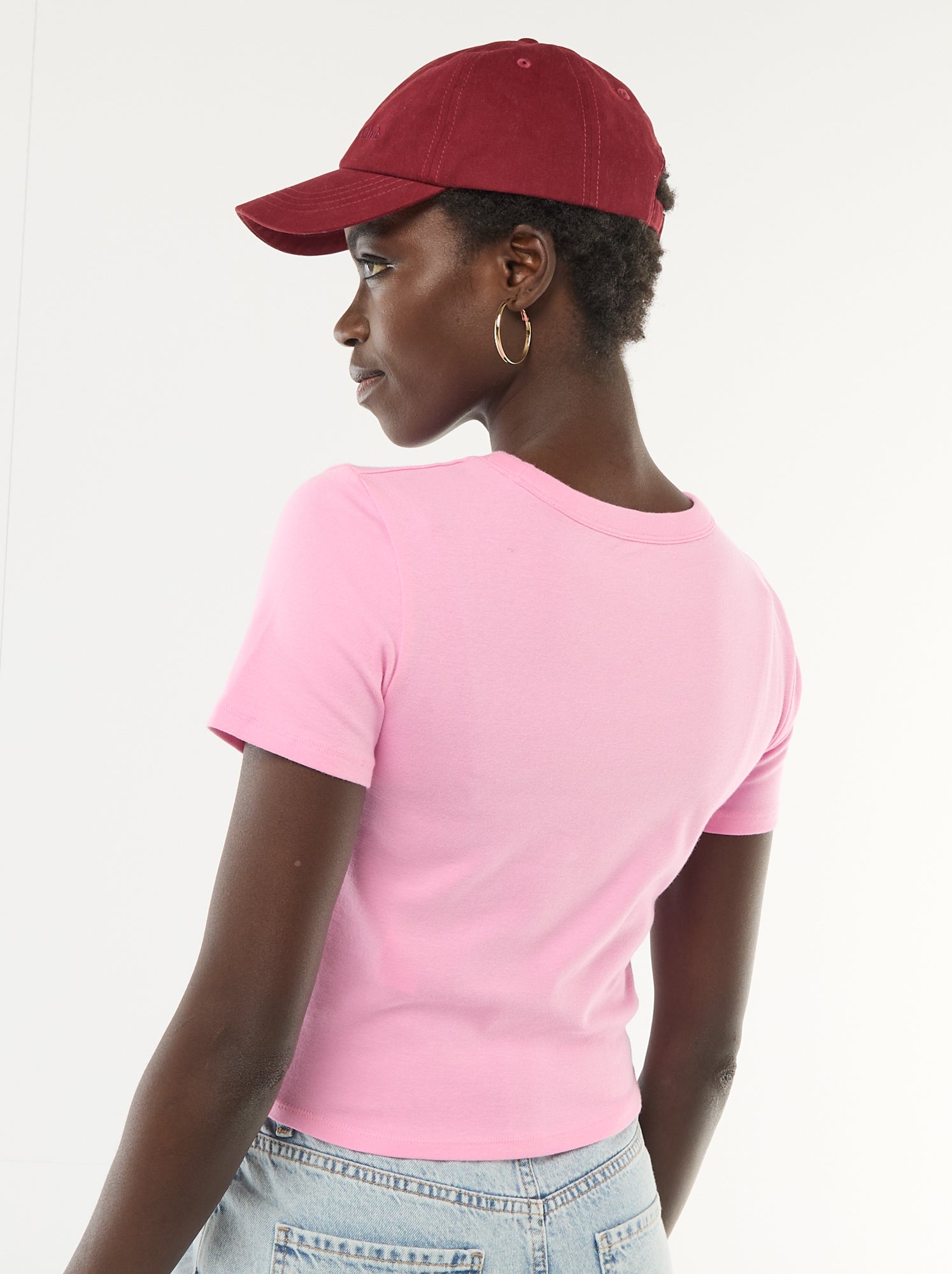 T-shirt imprimé à manches courtes à motif - Rose (ESQ39_8)