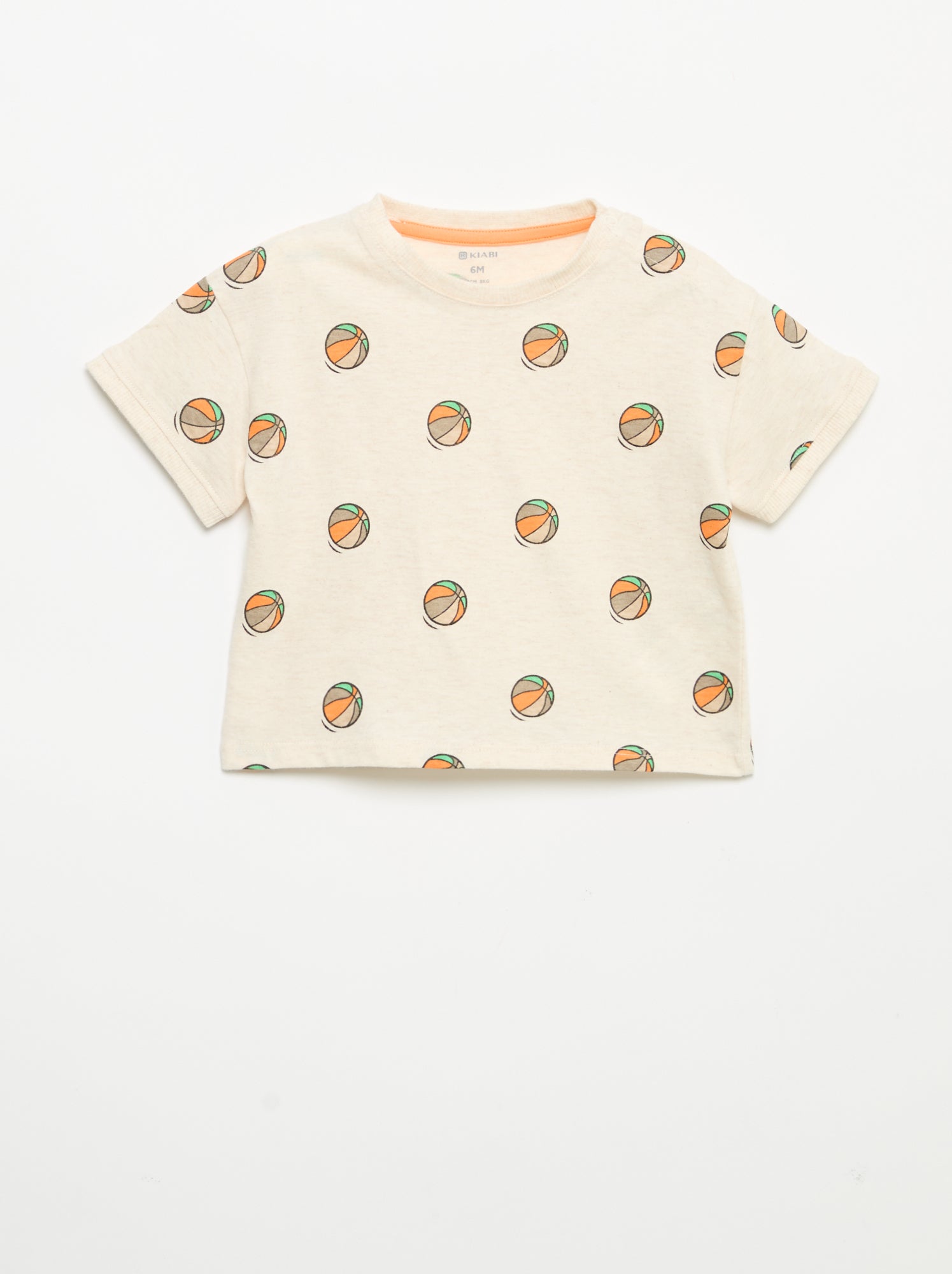 T-shirt imprimé à manches courtes - Beige