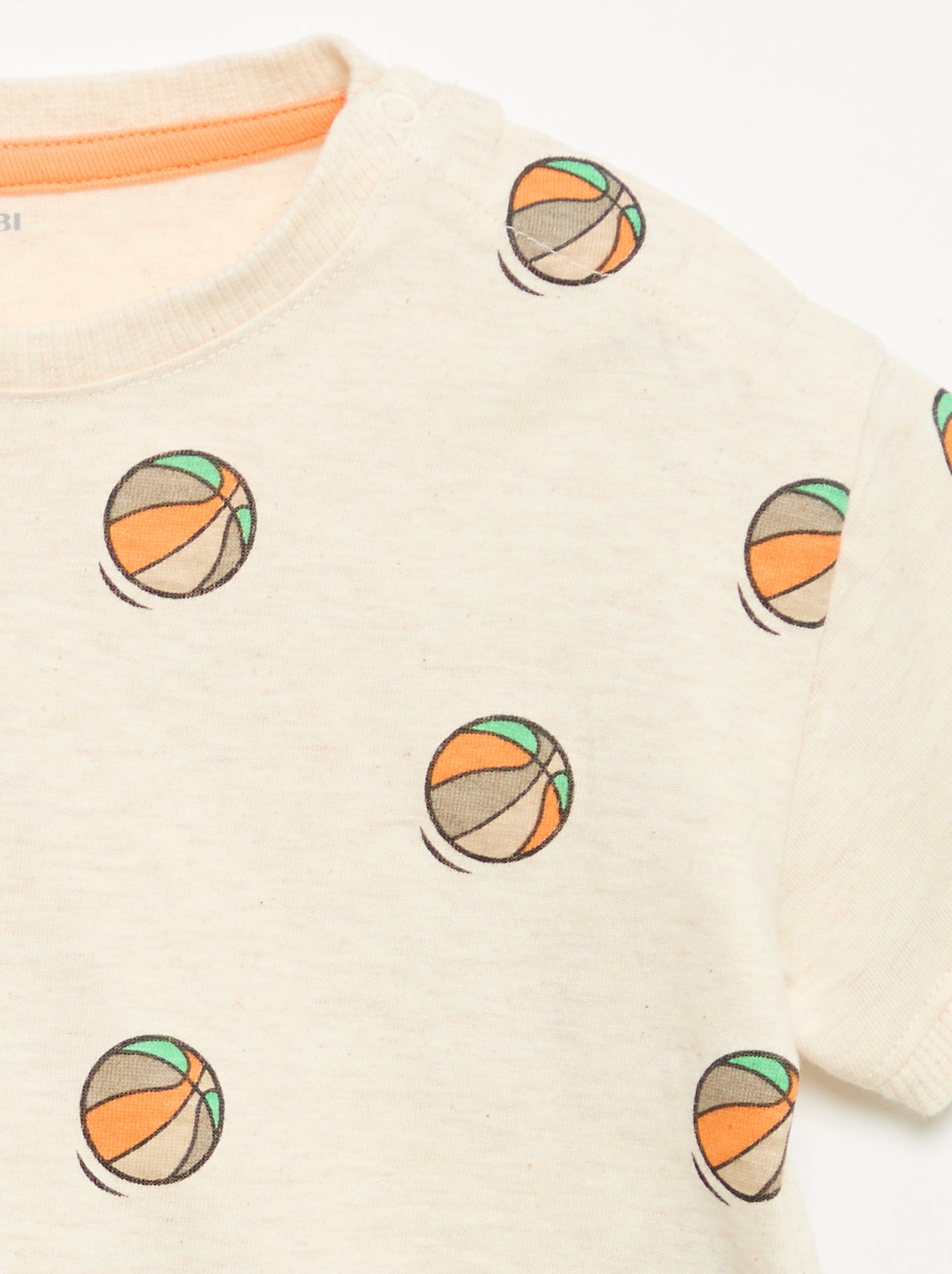 T-shirt imprimé à manches courtes - Beige