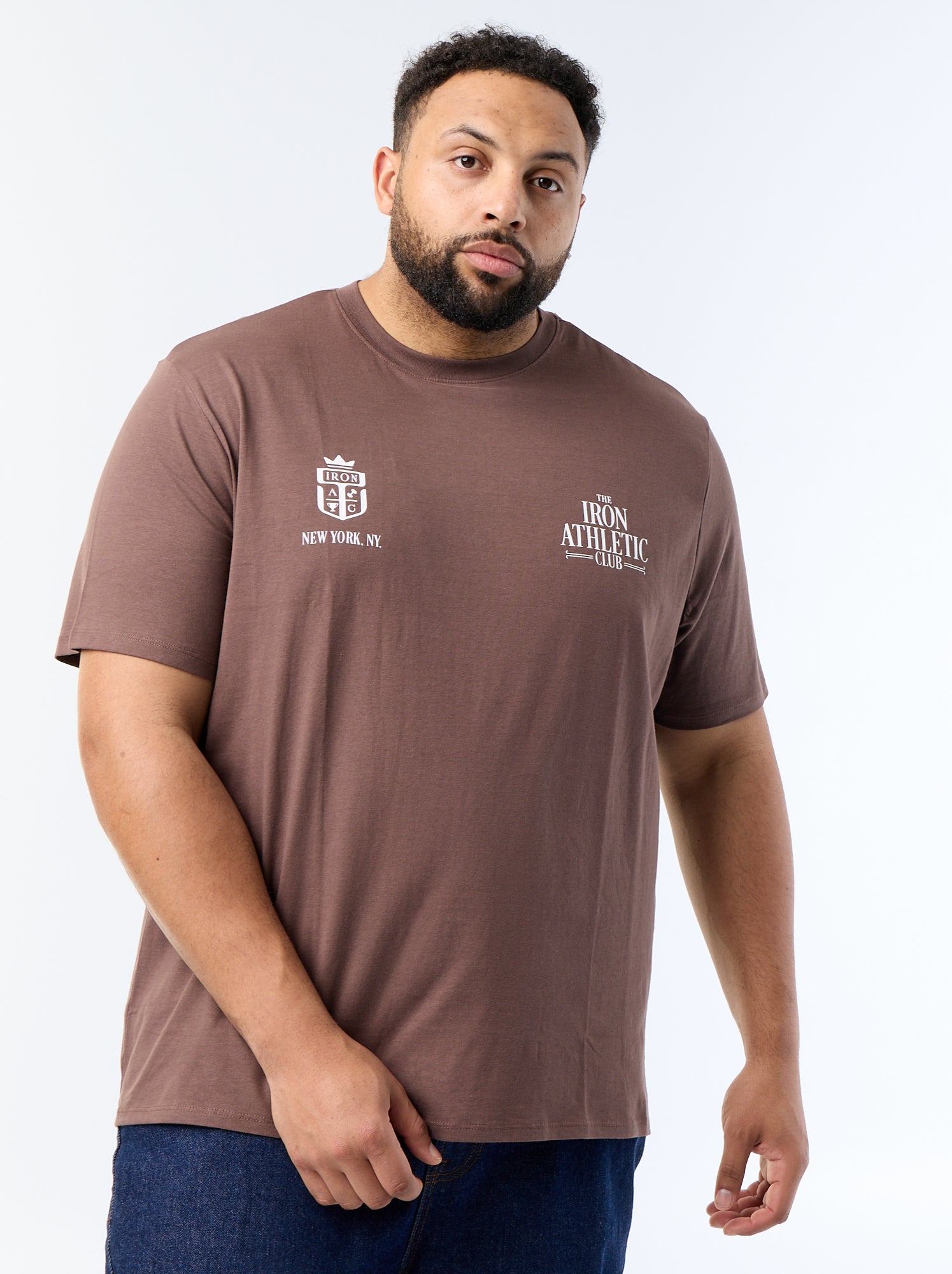 T-shirt imprimé à manches courtes - Marron