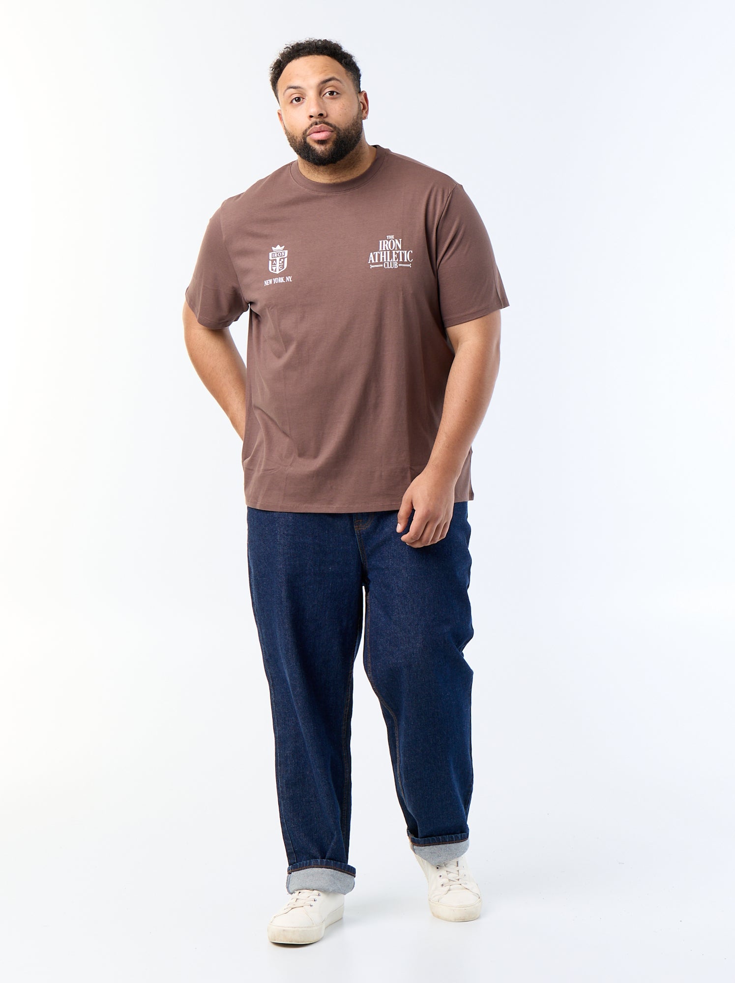 T-shirt imprimé à manches courtes - Marron