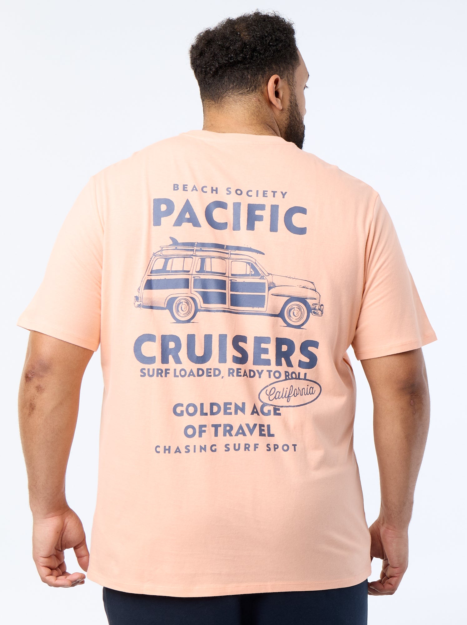 T-shirt imprimé à manches courtes - Orange