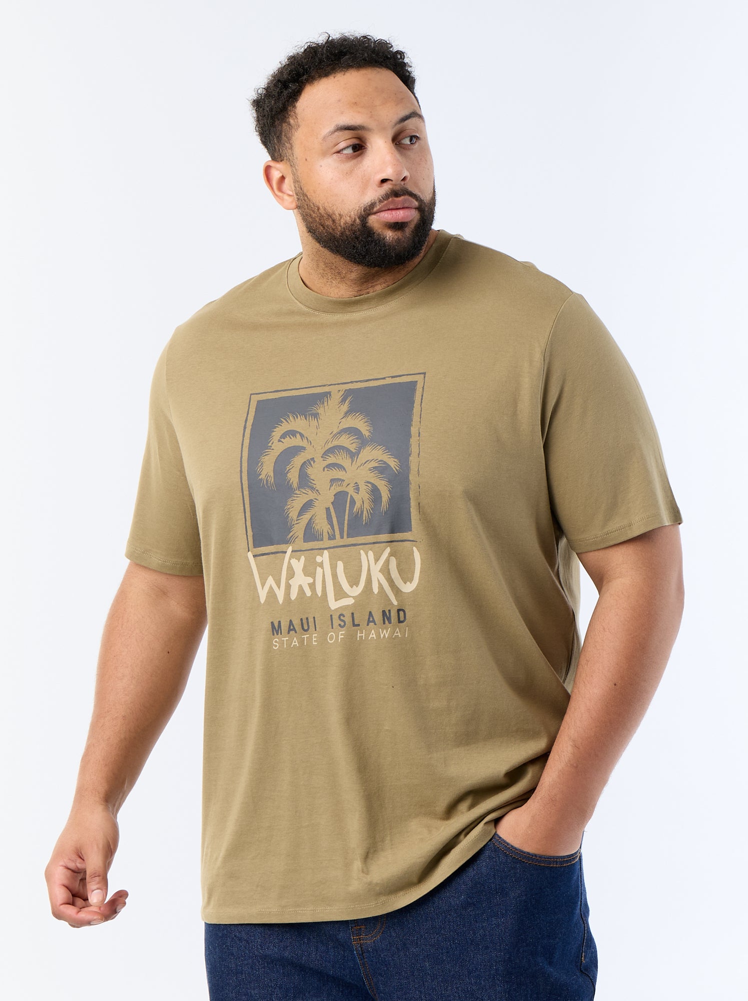 T-shirt imprimé à manches courtes - Vert (FUV45_15)