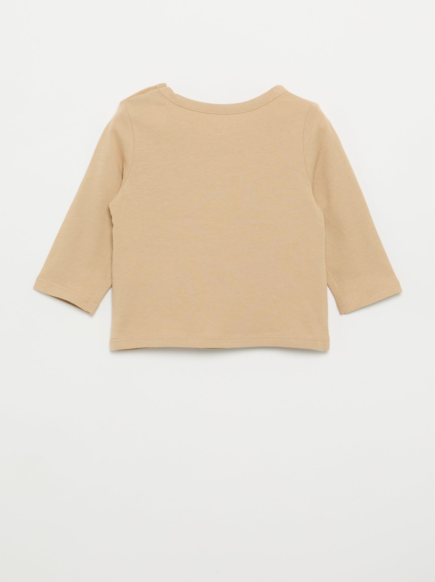 T-shirt imprimé à manches longues - Beige